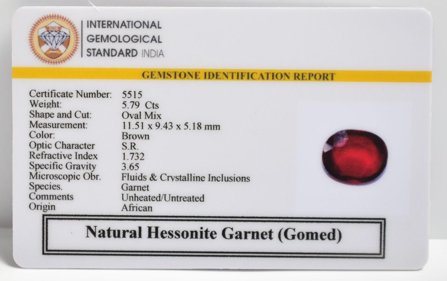 GMD7533 2 1 HESSONITE GOMED 5.79 Ct.