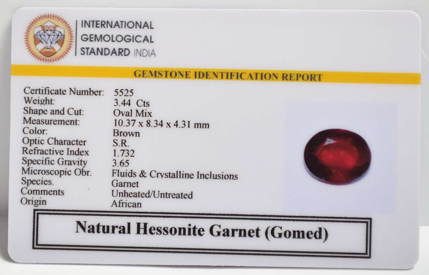 GMD7543 2 1 HESSONITE GOMED 3.44 Ct.