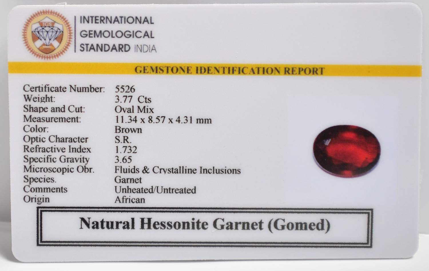 GMD7544 2 1 HESSONITE GOMED 3.77 Ct.