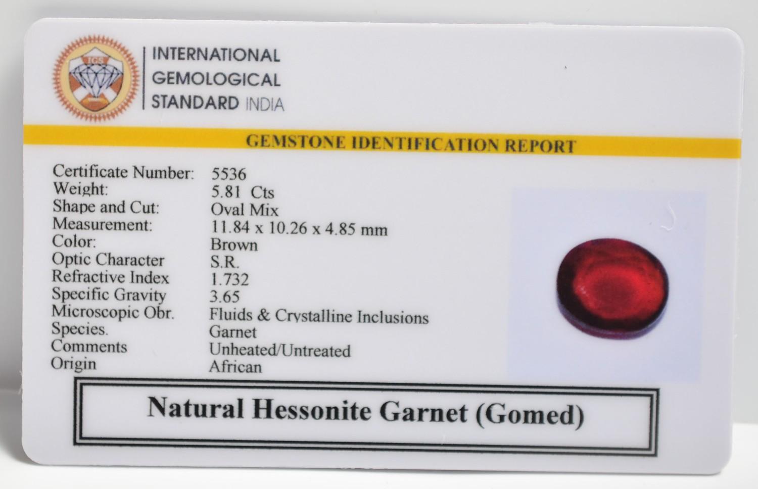 GMD7554 2 1 HESSONITE GOMED 5.81 Ct.