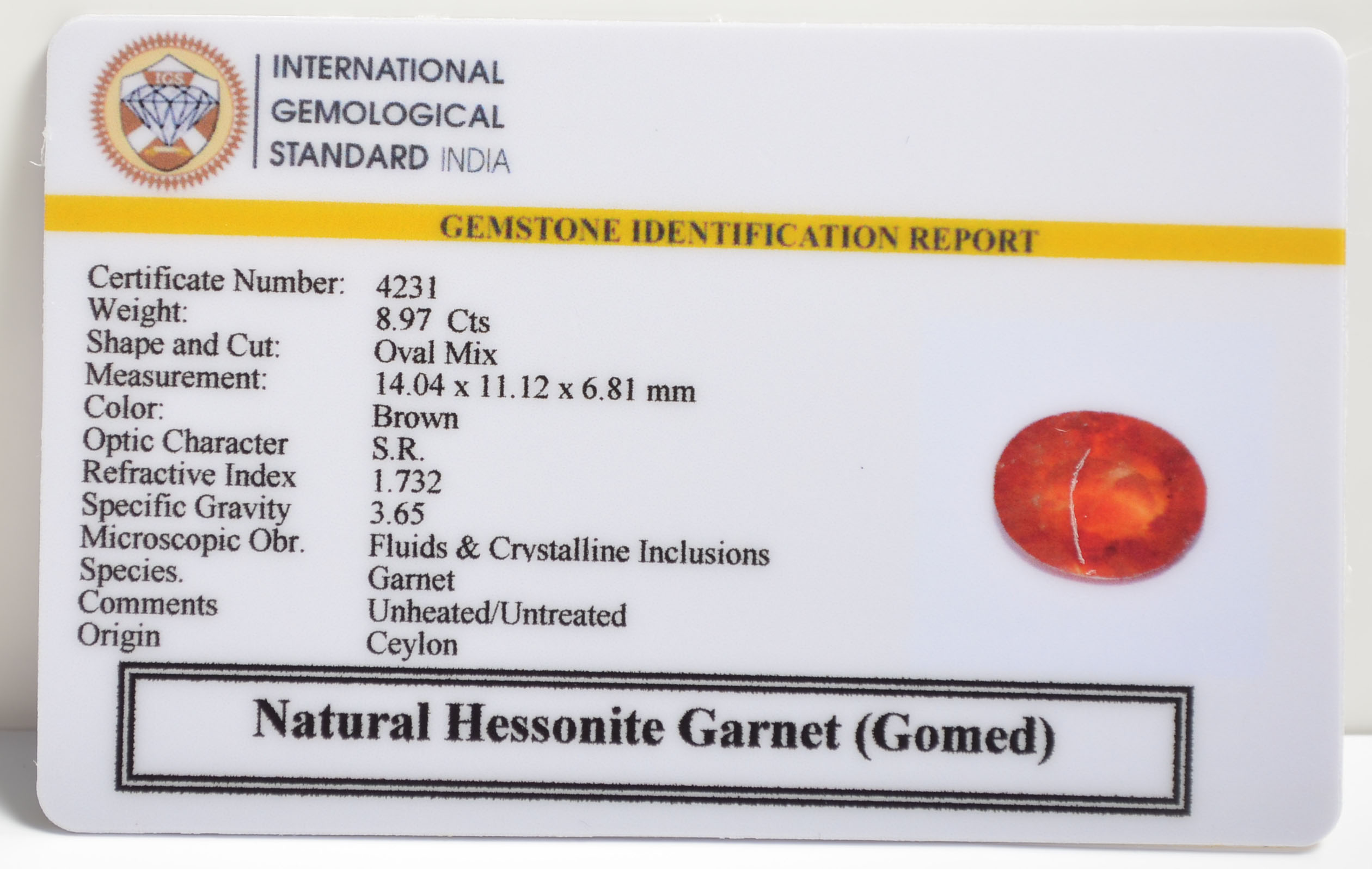 GMDG7078 2 1 HESSONITE GOMED 8.97 Ct.