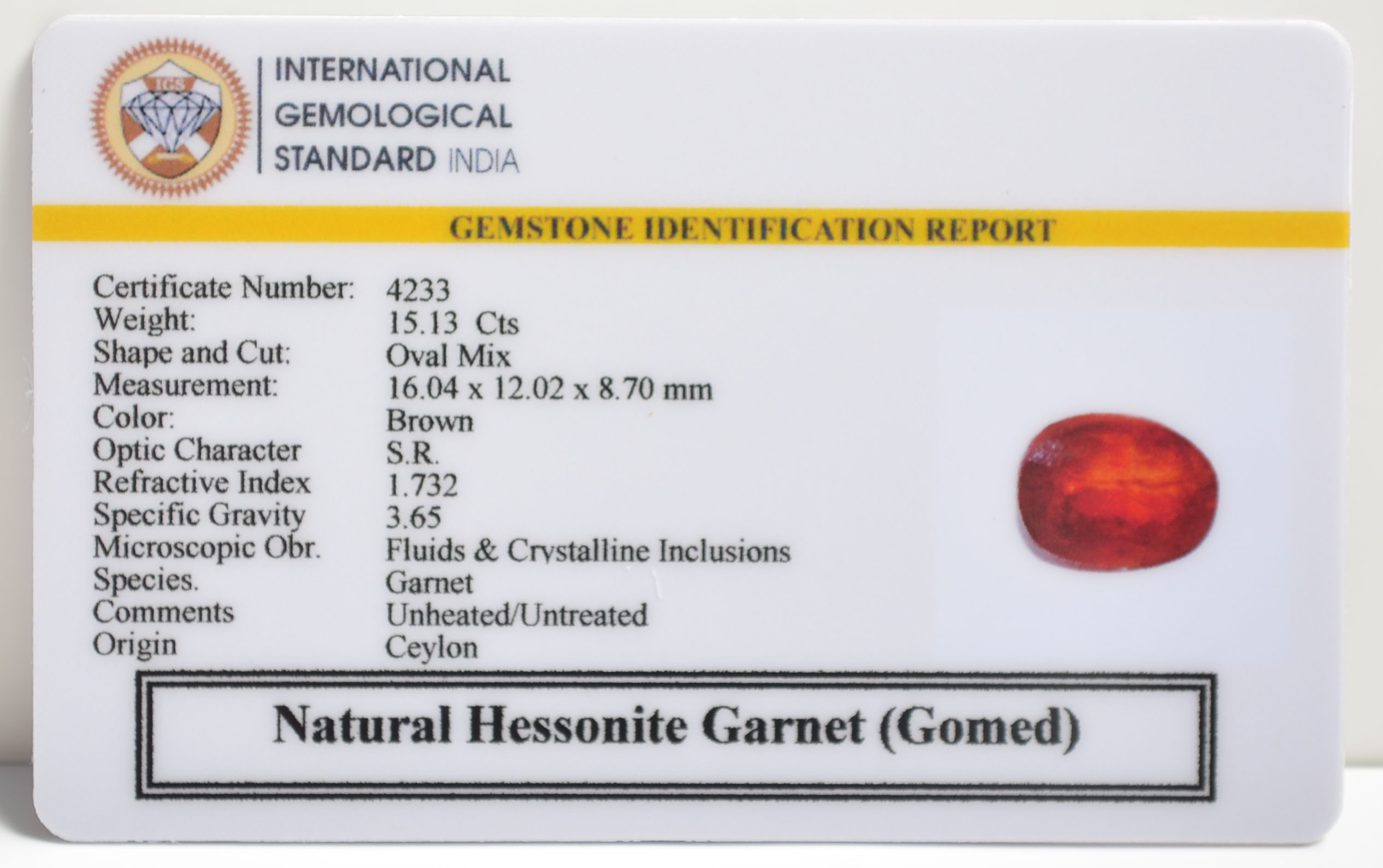 GMDG7079 2 1 HESSONITE GOMED 15.13 Ct.
