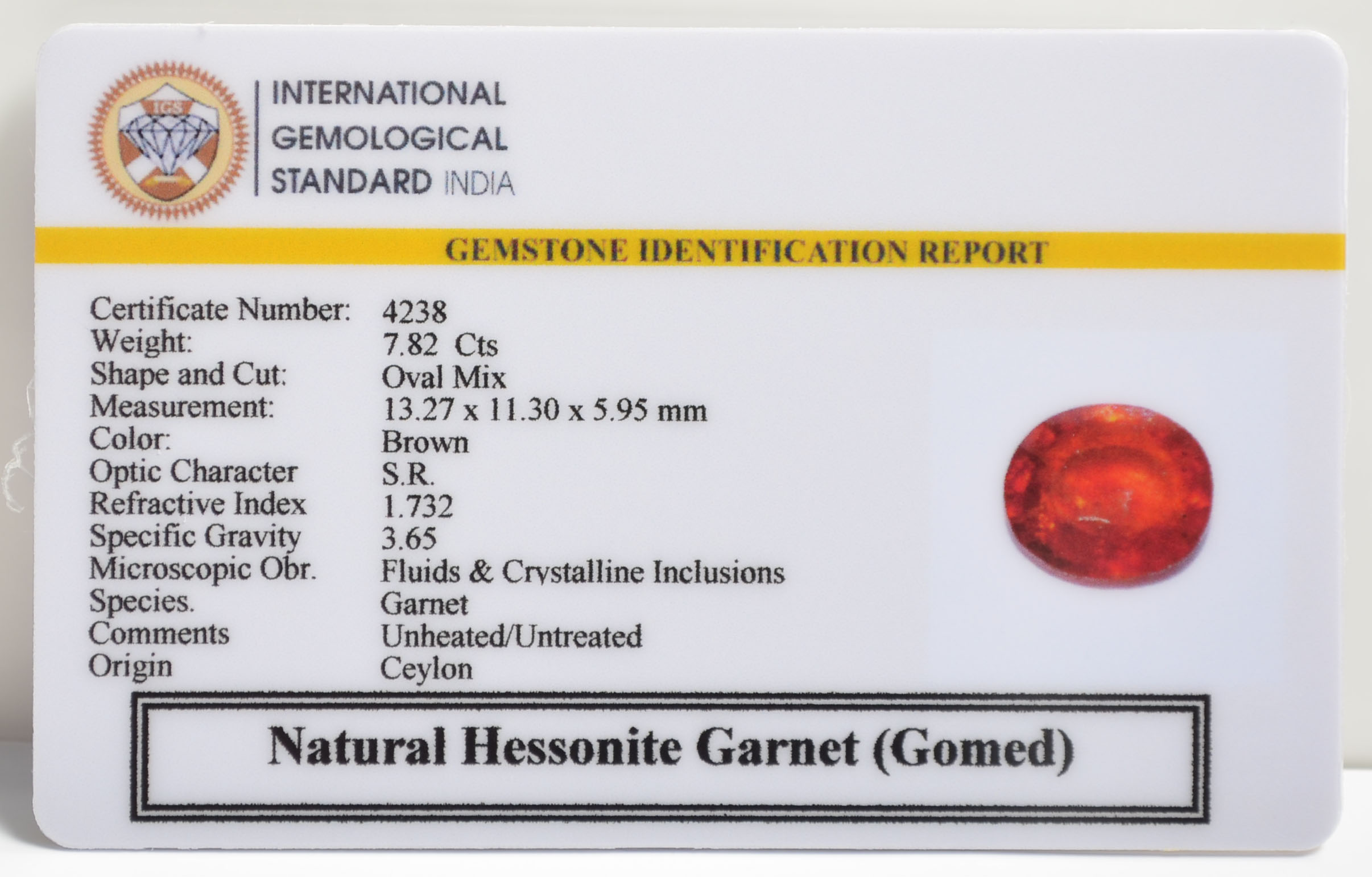 GMDG7080 2 1 HESSONITE GOMED 7.82 Ct.