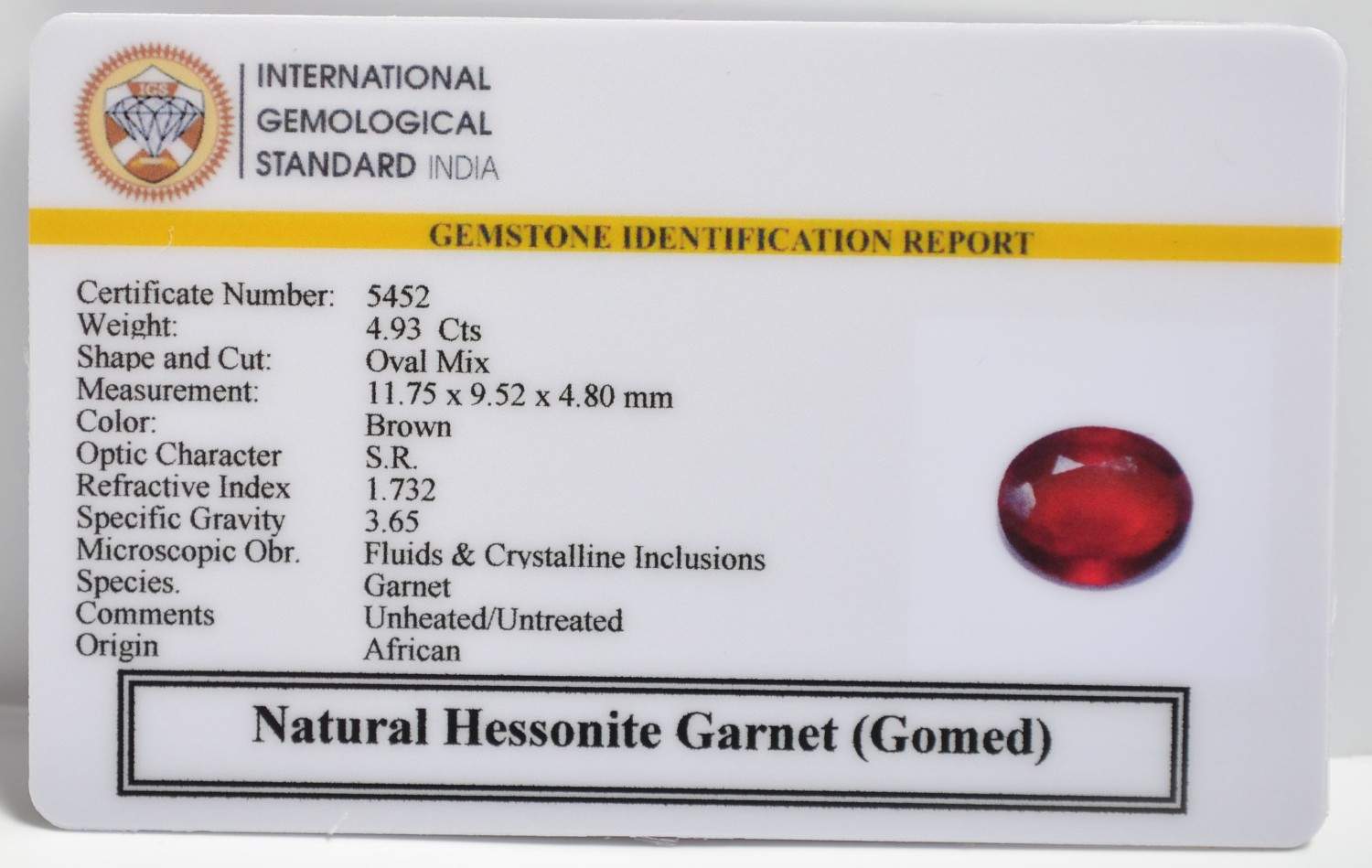 GMDG7196 2 1 HESSONITE GOMED 4.93 Ct.