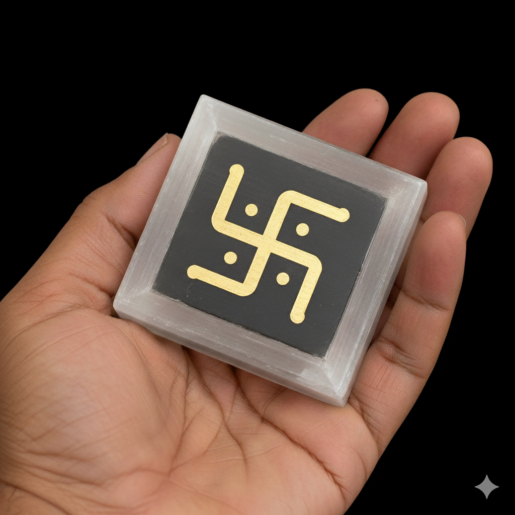 Gemini Generated Image b8gmgwb8gmgwb8gm Vastu Swastik Selenite Tray