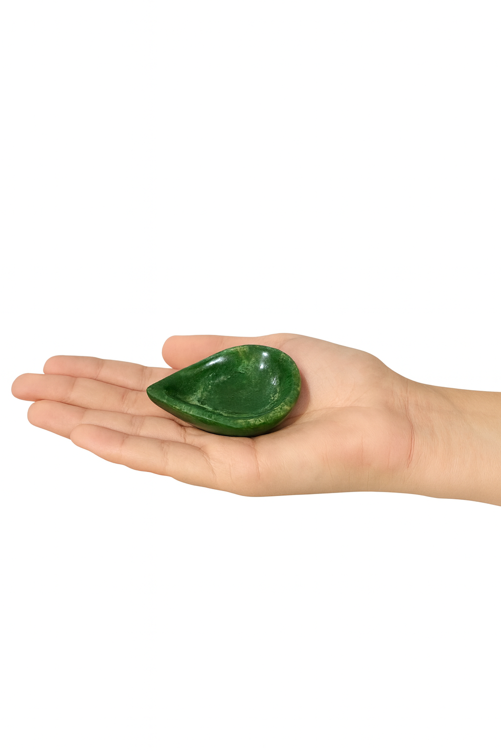 Green Jade Crystal Diya 1 Green Jade Diya