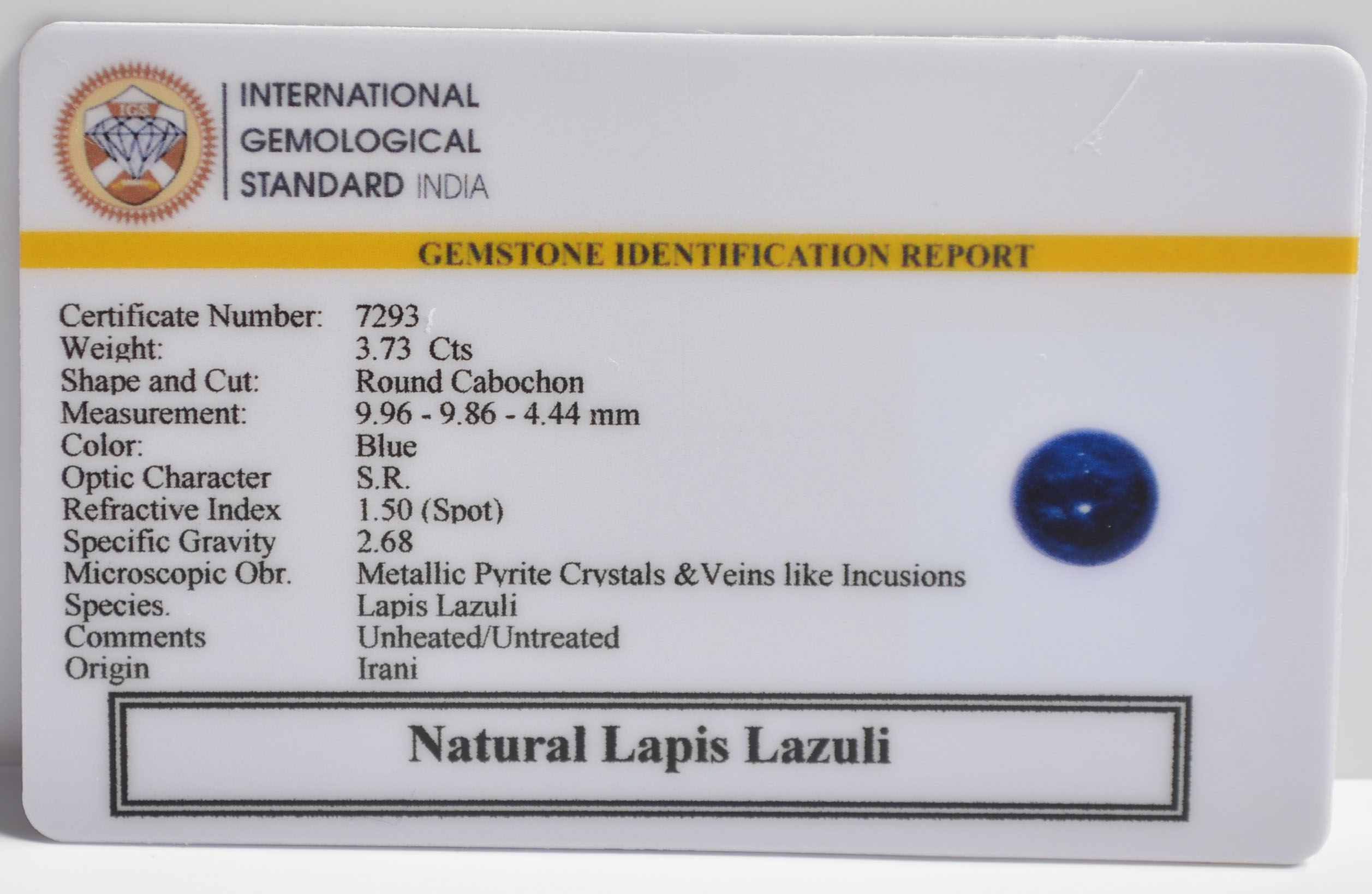 LLAZ1489 2 LAPIS LAZULI 3.73 Ct.