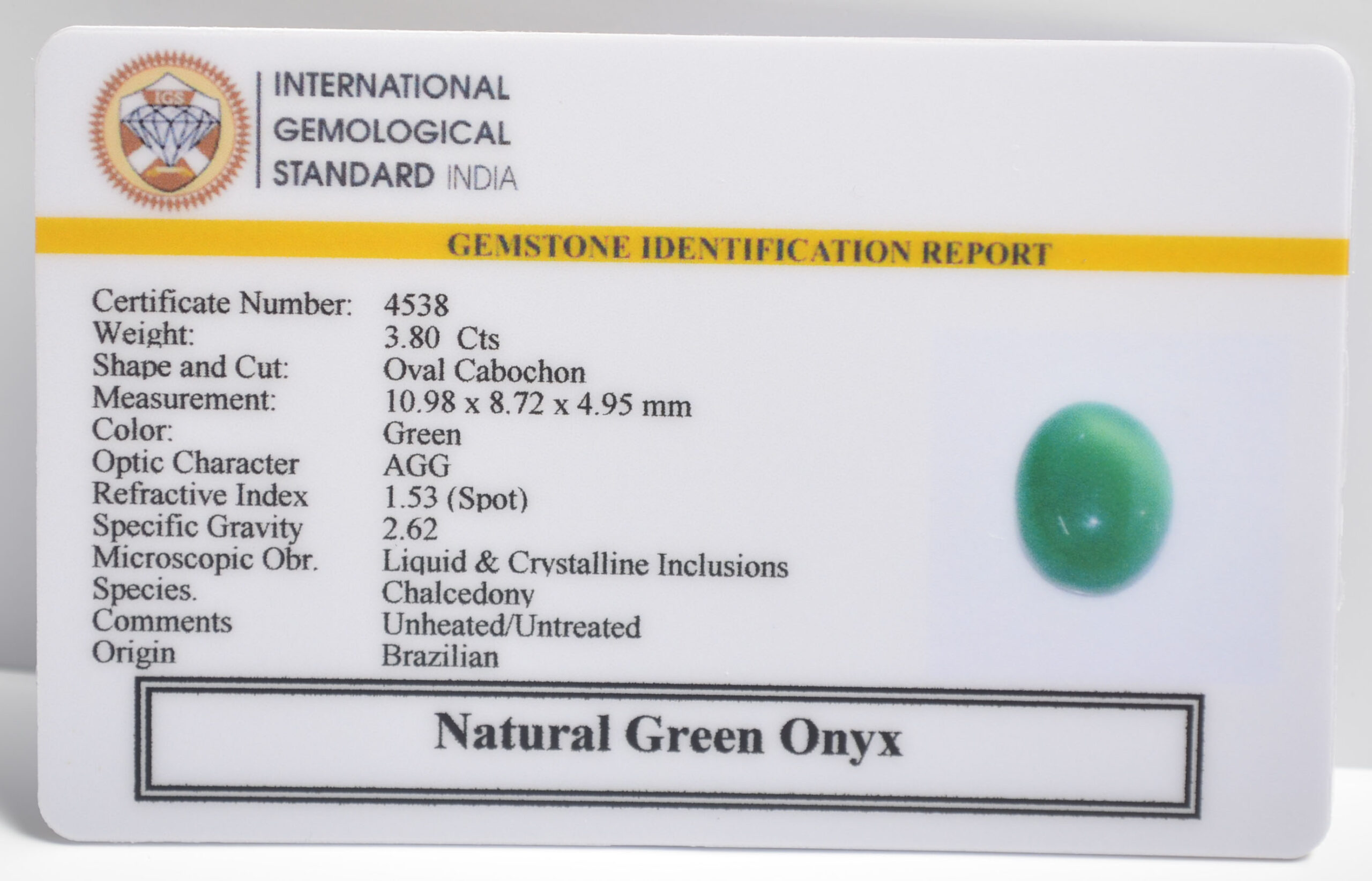 GREEN ONYX 3.8 Ct. 3 NGO31 2 1 scaled GREEN ONYX 3.8 Ct.