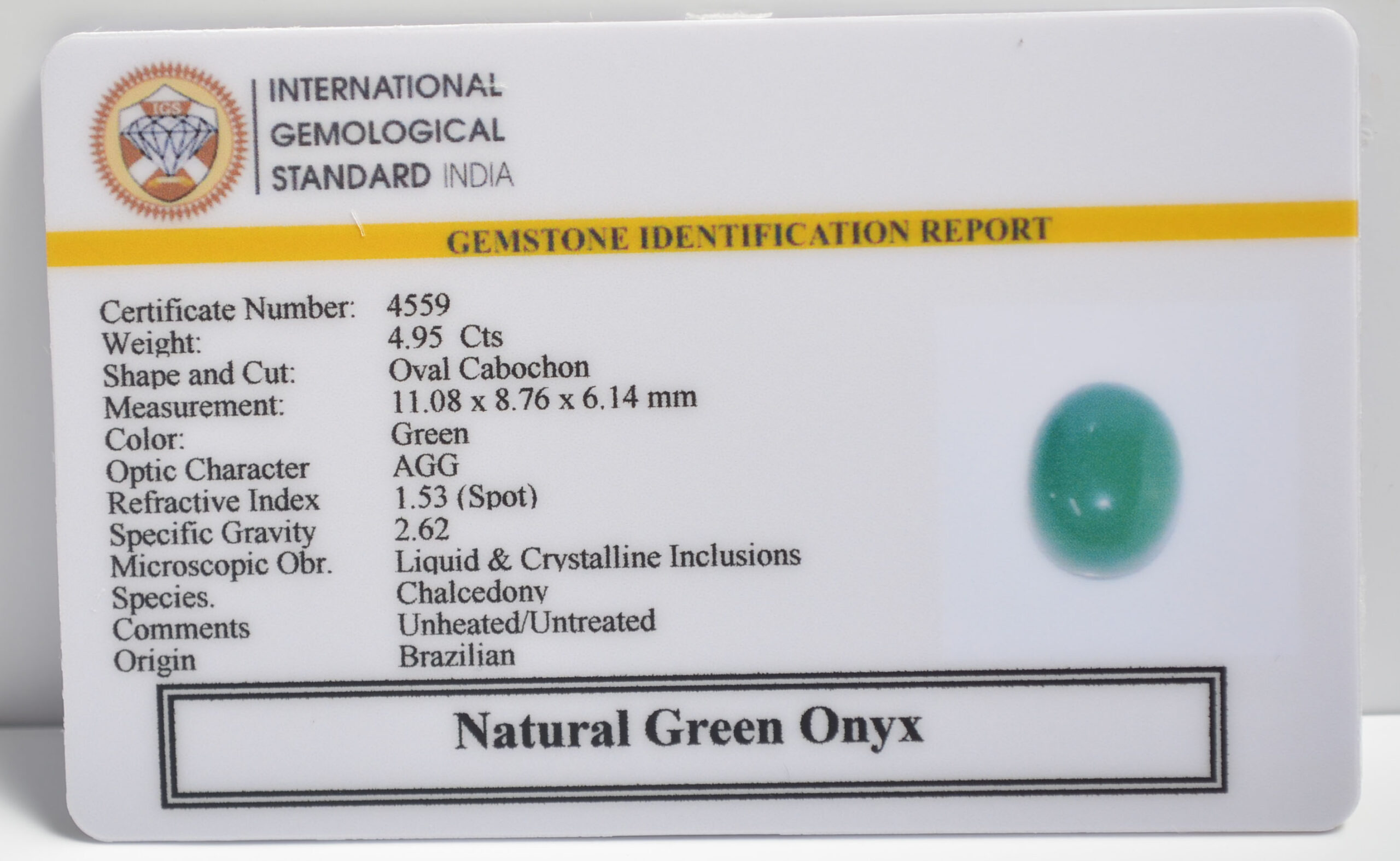 GREEN ONYX 4.95 Ct. 3 NGO43 2 1 scaled GREEN ONYX 4.95 Ct.