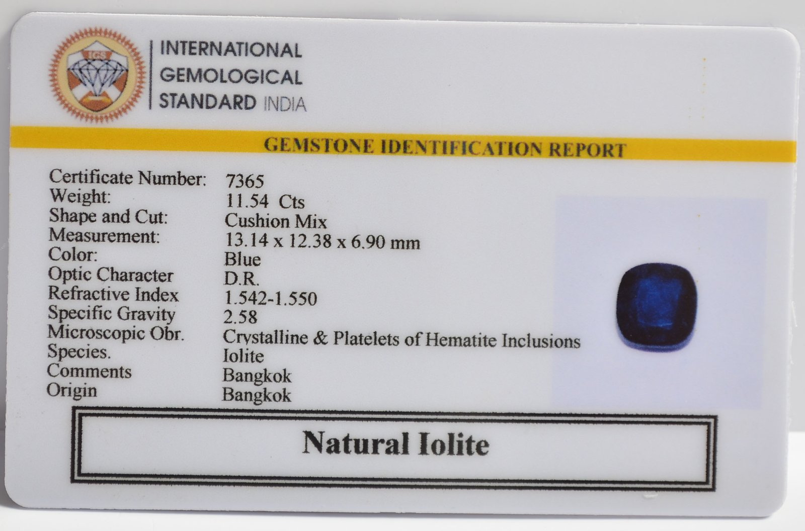 NIL2681 2 IOLITE NILLI 11.54 Ct.
