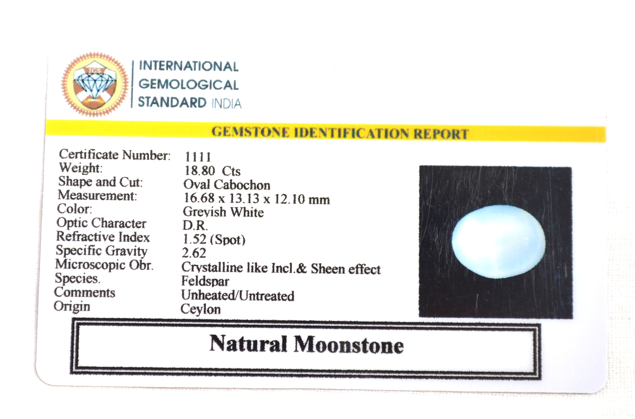 MOONSTONE 18.8 Ct. 3 NMS999 2 1 MOONSTONE 18.8 Ct.