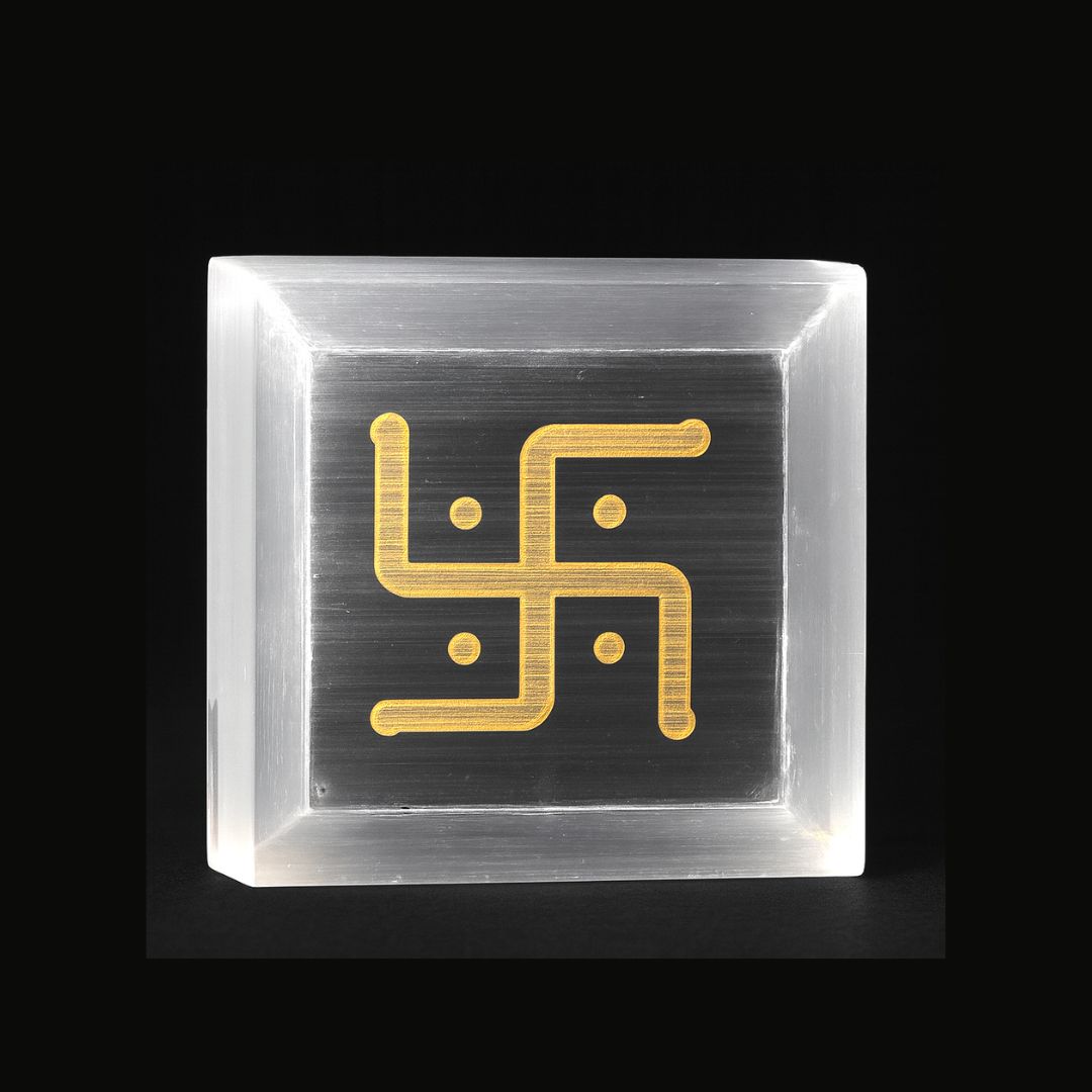 Vastu Swastik Selenite Tray