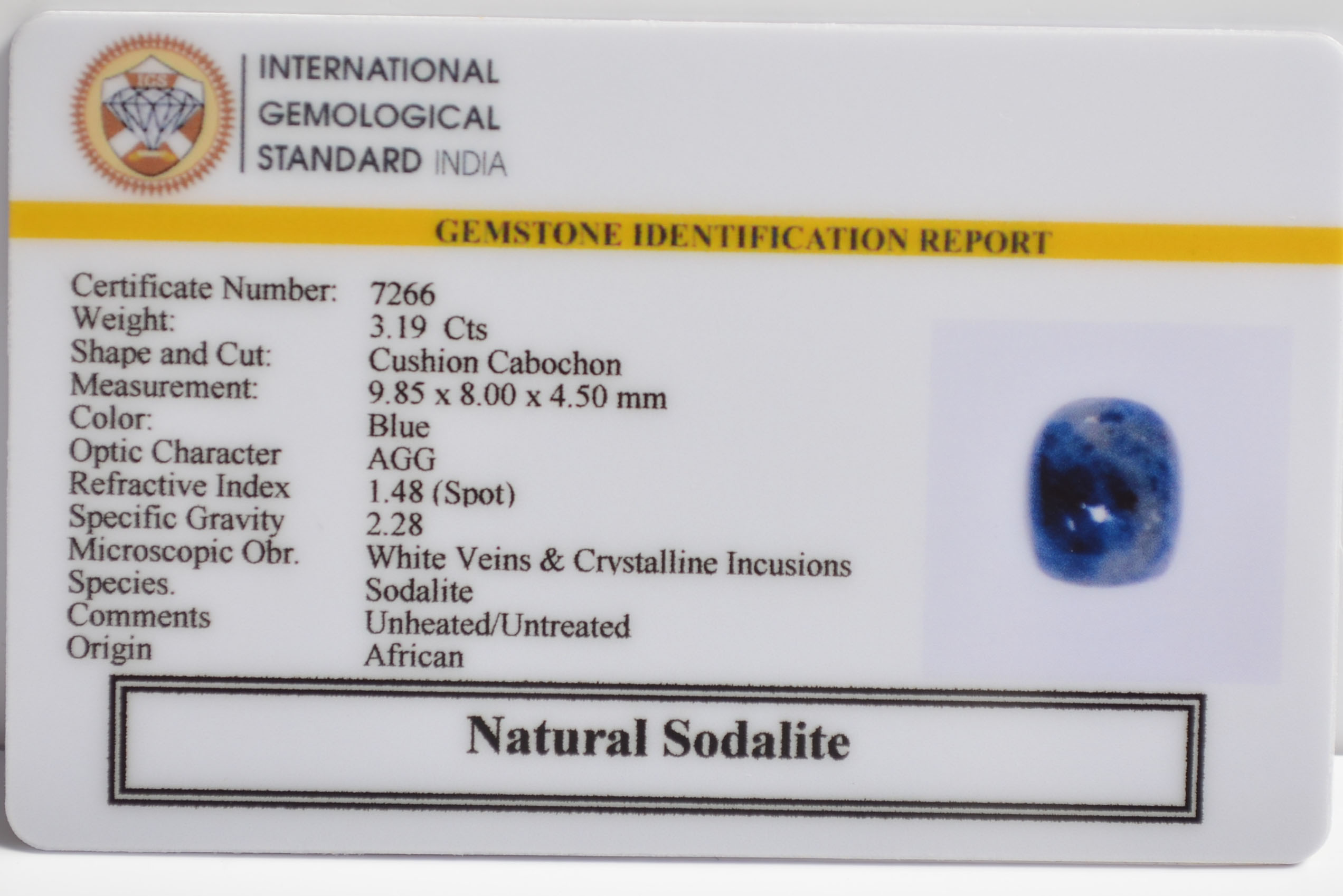 SOD14 2 SODALITE 3.19 Ct.