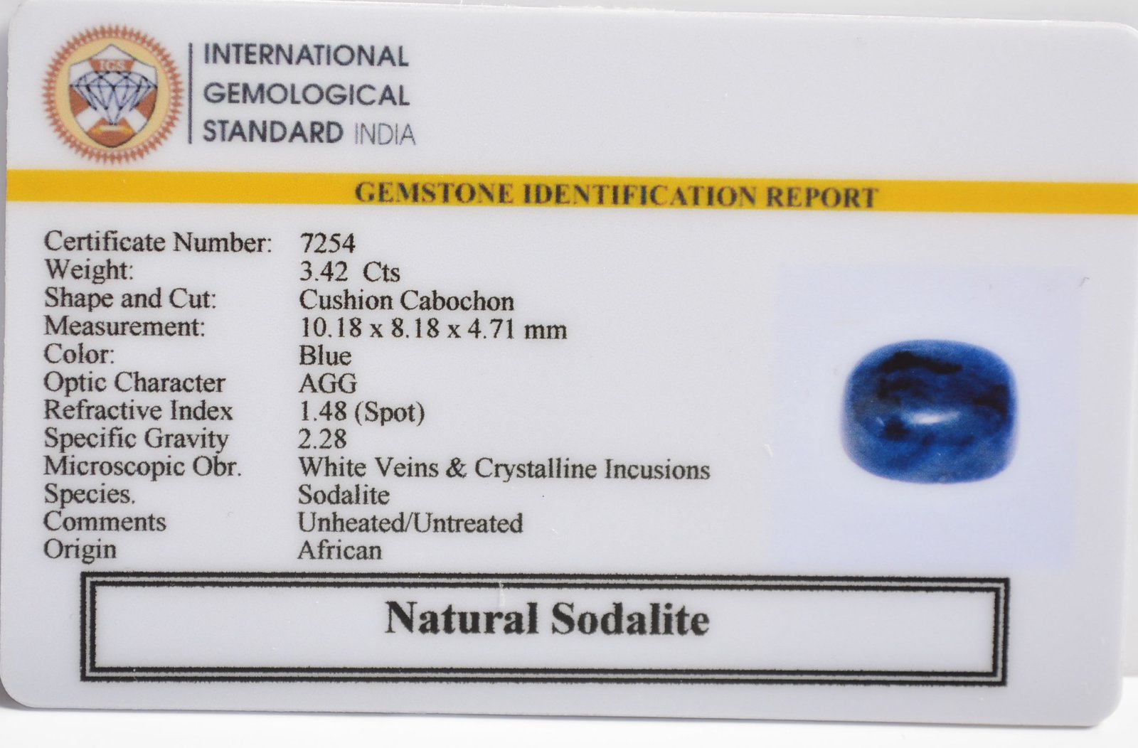 SOD2 2 1 SODALITE 3.42 Ct.