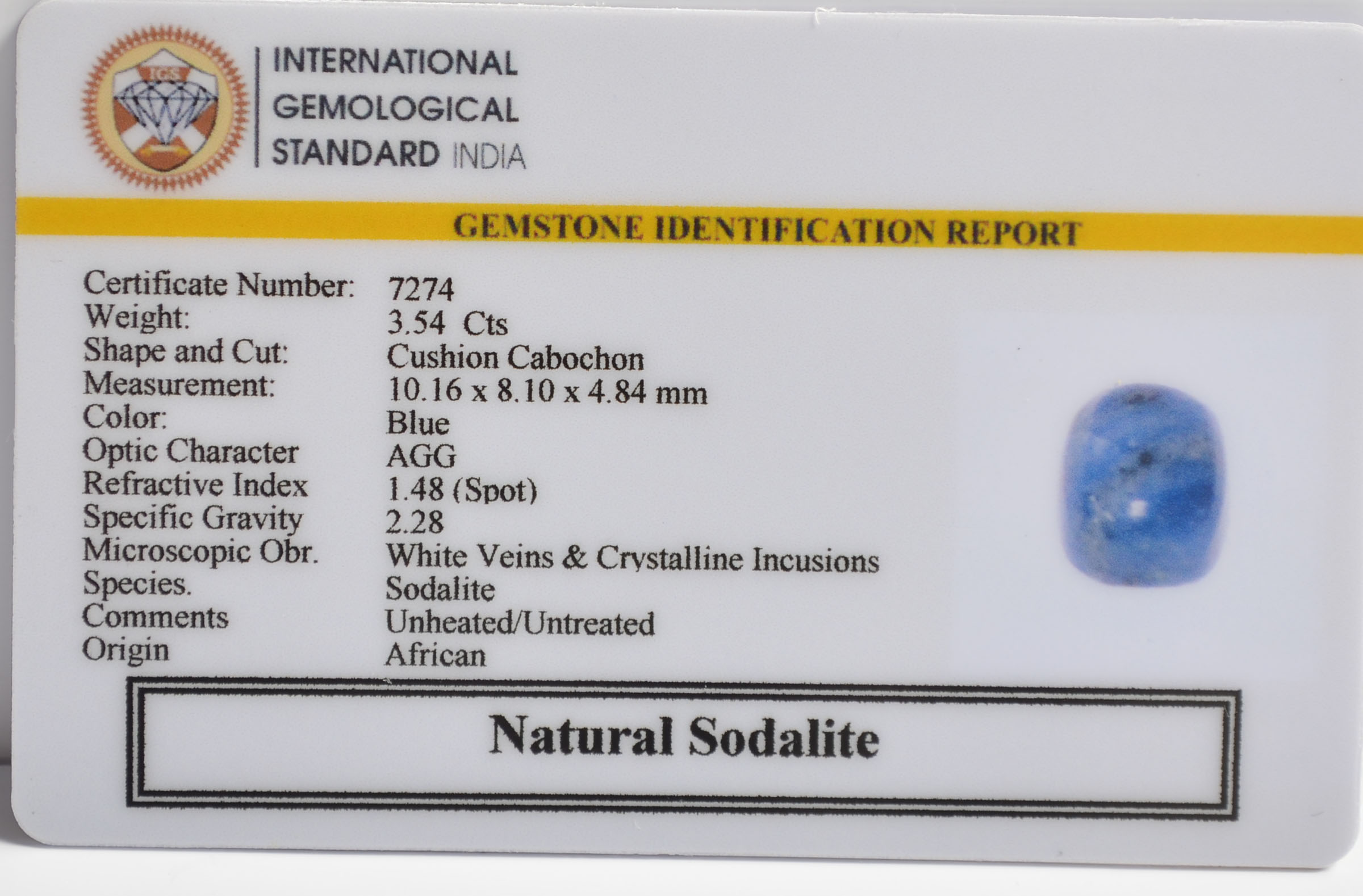 SOD22 2 SODALITE 3.54 Ct.