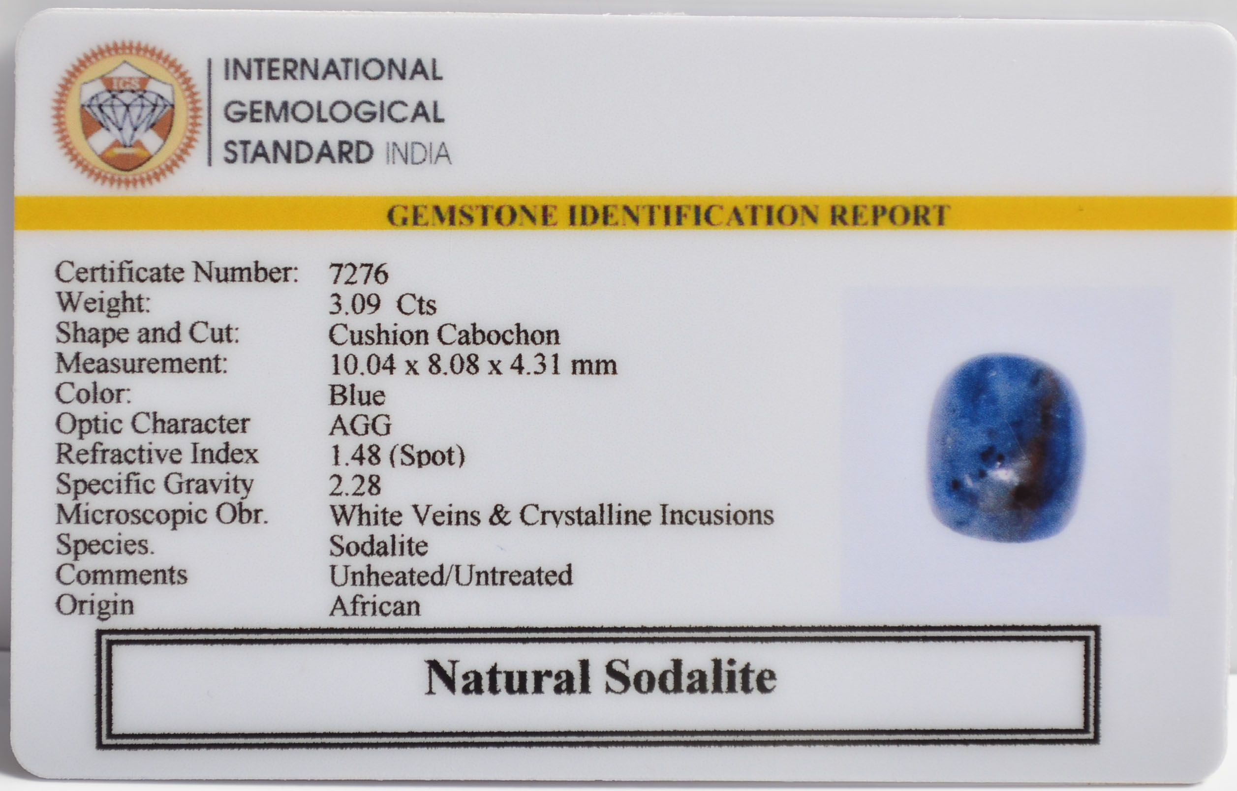 SOD24 2 SODALITE 3.09 Ct.