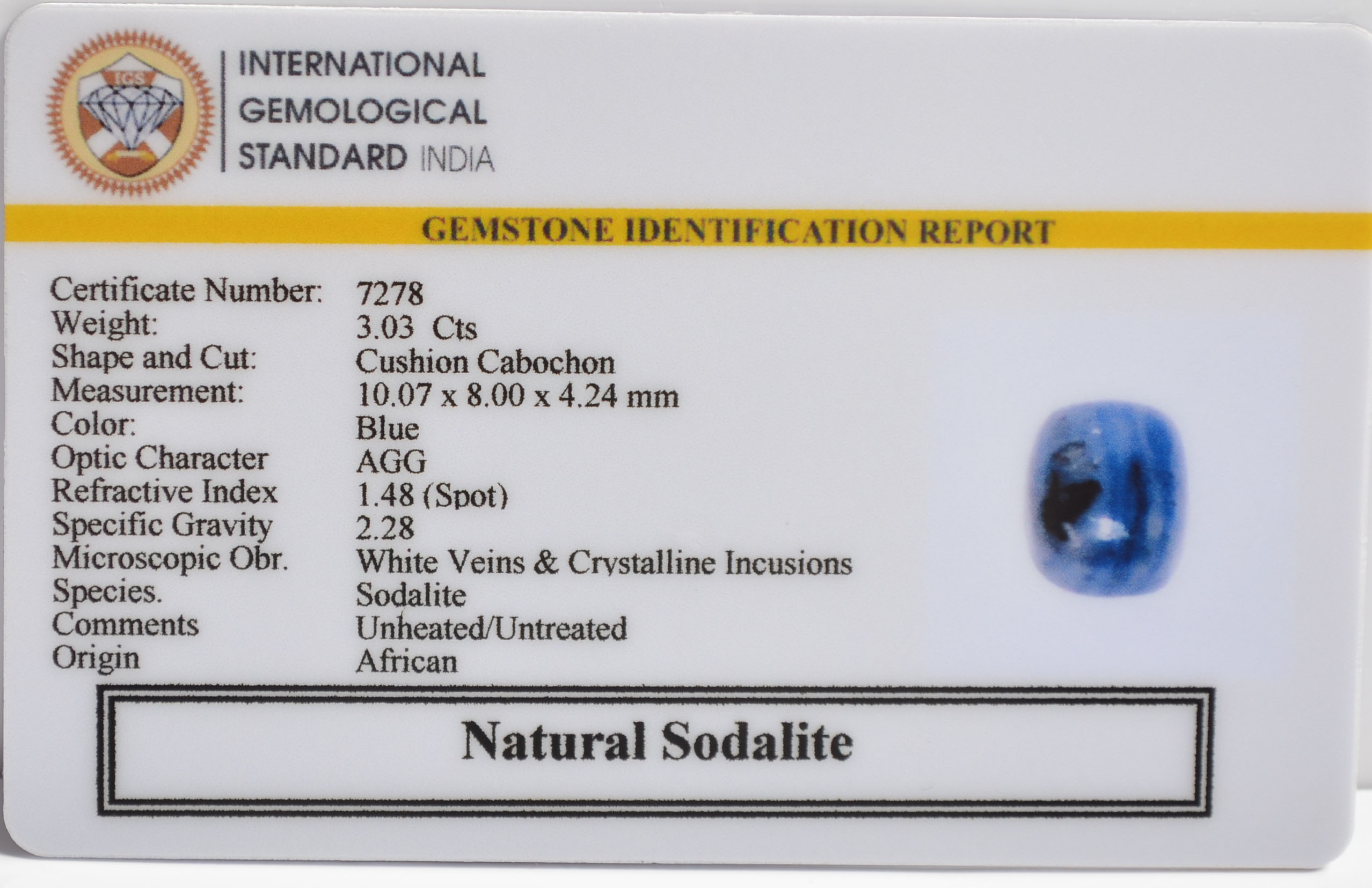 SOD26 2 SODALITE 3.03 Ct.
