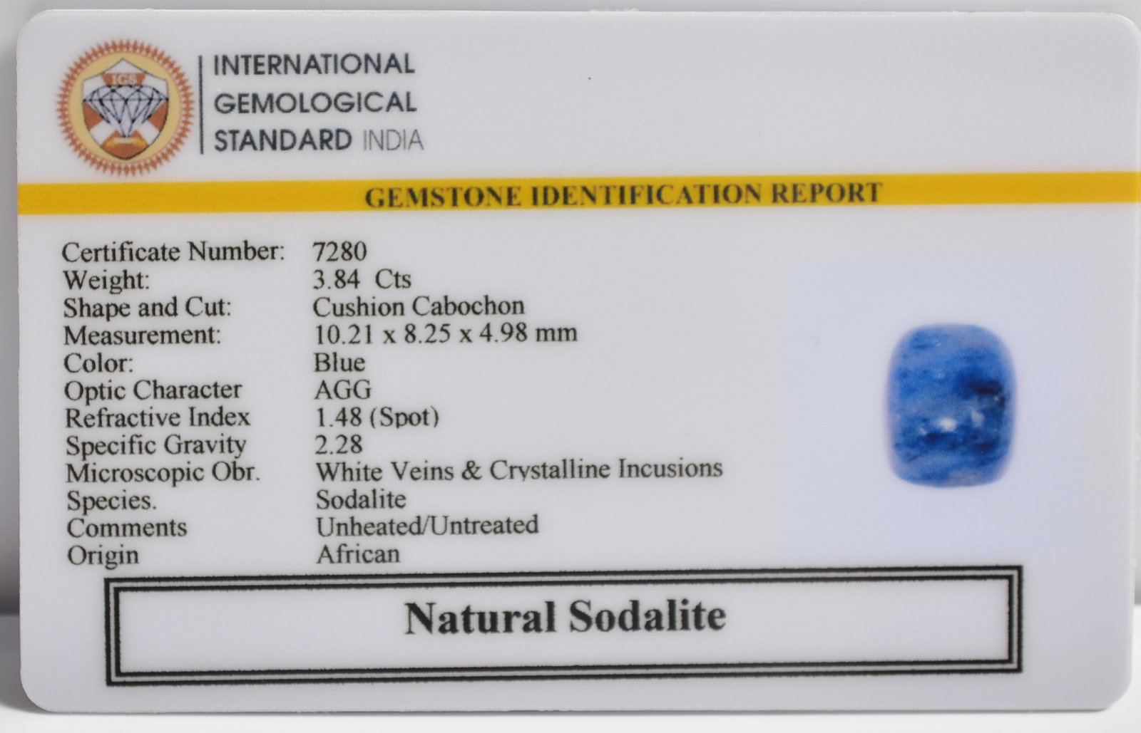 SOD28 2 1 SODALITE 3.84 Ct.