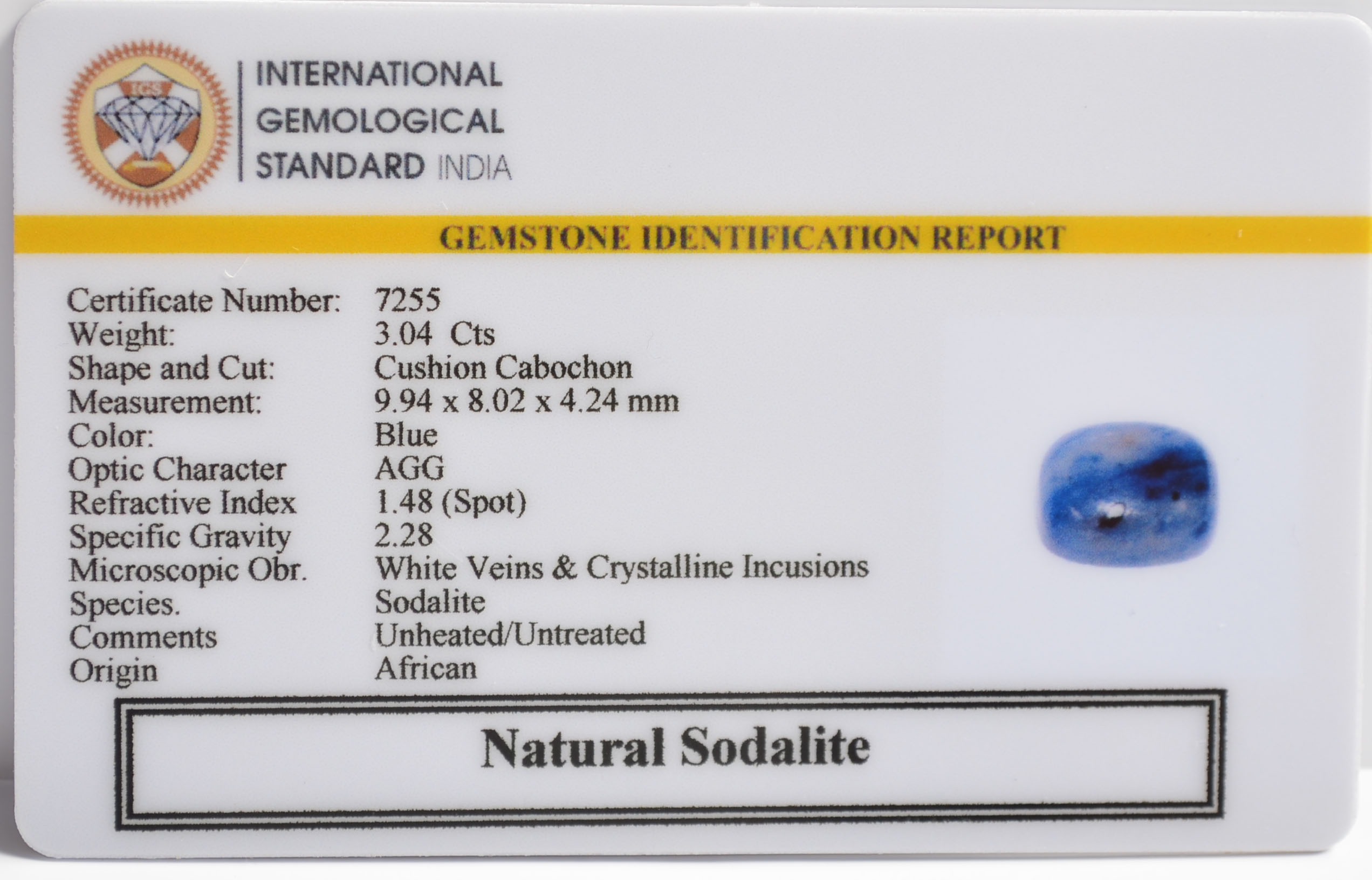 SOD3 2 SODALITE 3.04 Ct.