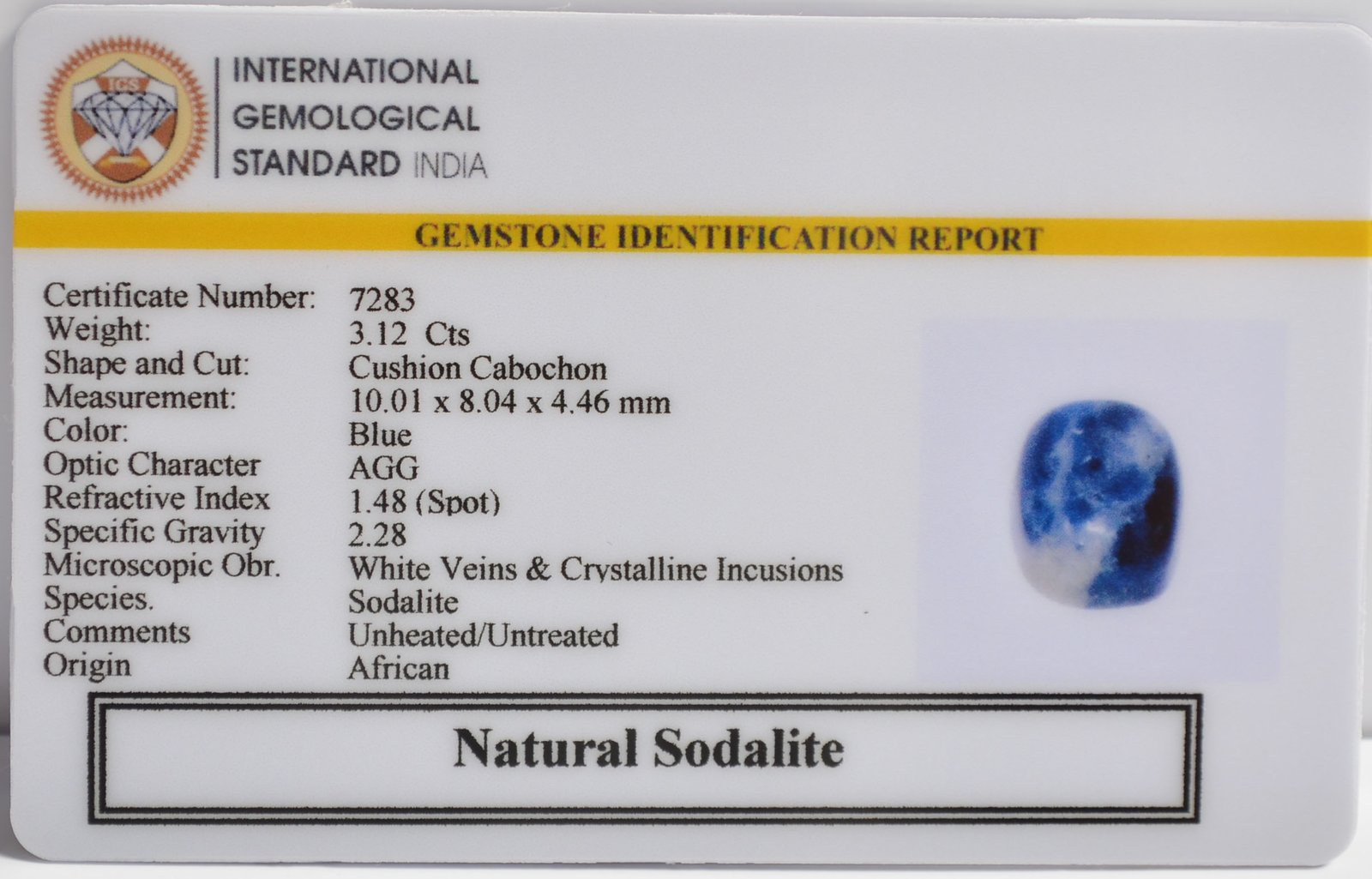 SOD31 2 SODALITE 3.12 Ct.