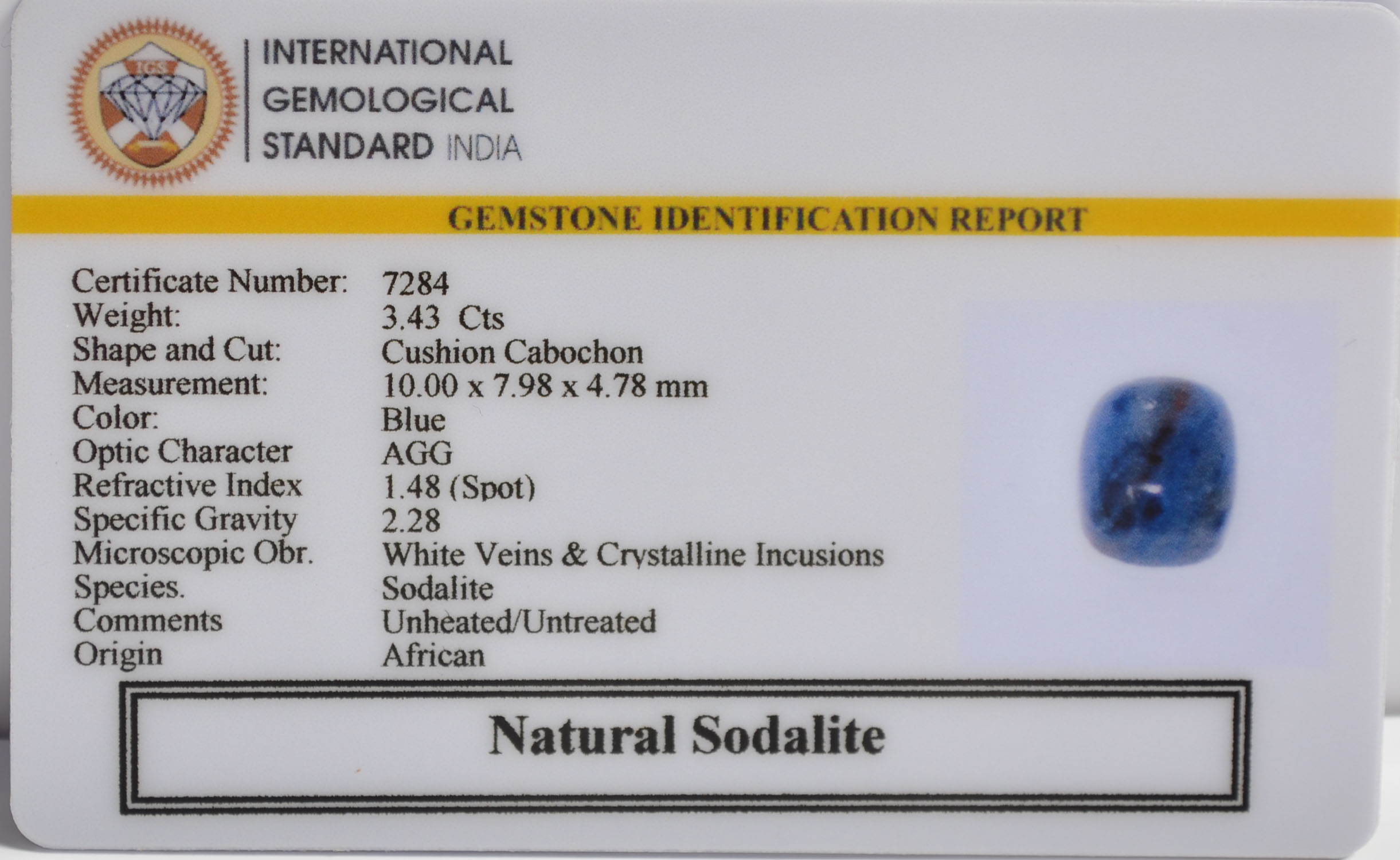 SOD32 2 SODALITE 3.43 Ct.