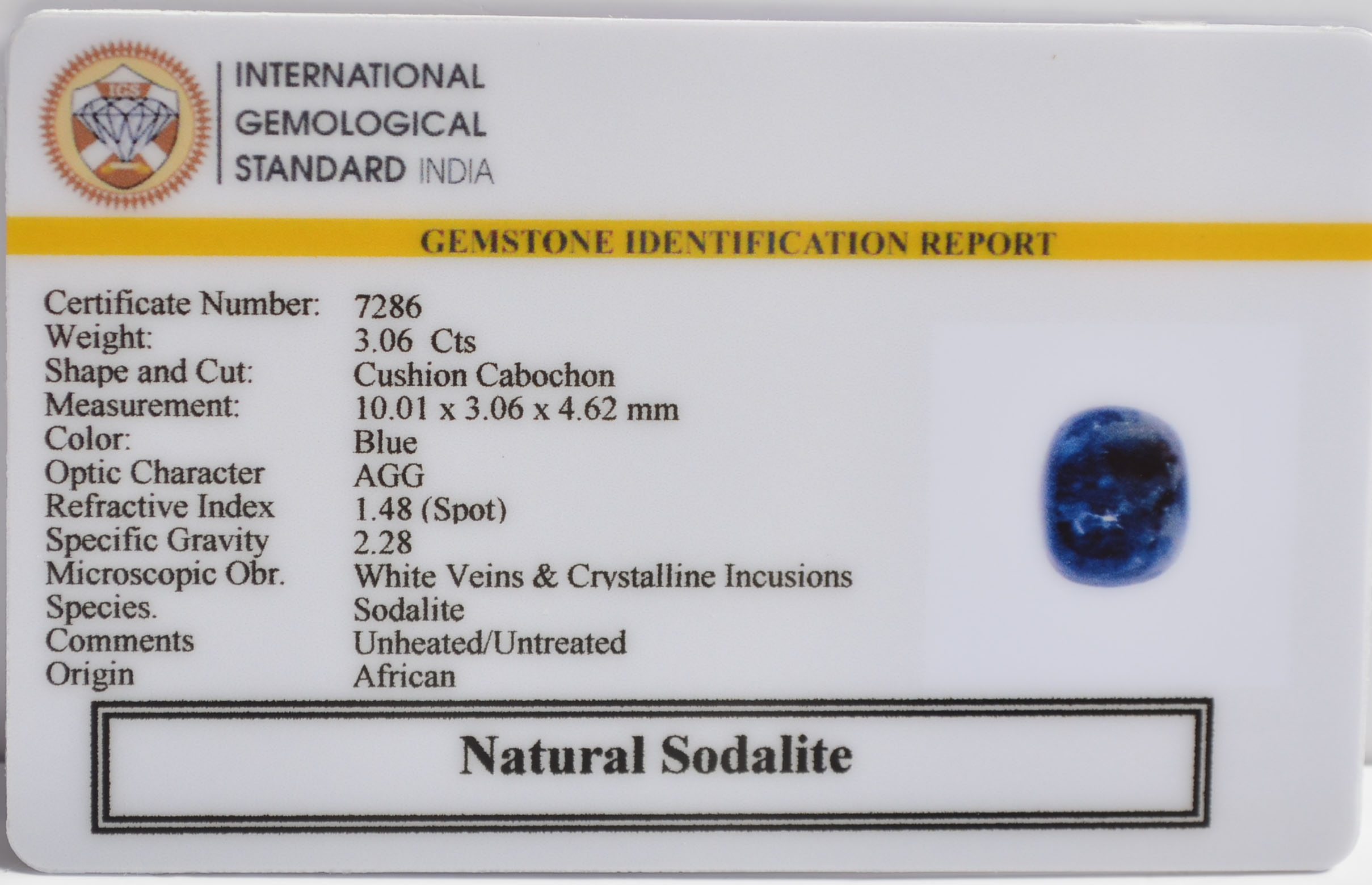 SOD34 2 SODALITE 3.06 Ct.