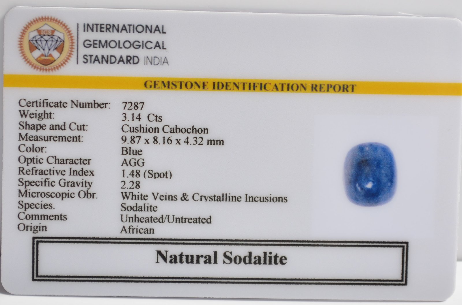 SOD35 2 SODALITE 3.14 Ct.
