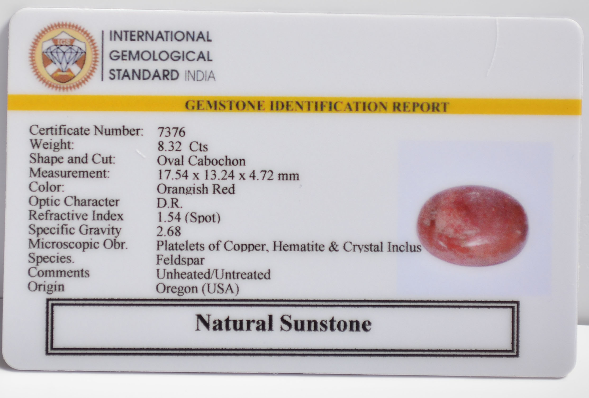 SUN254 2 SUNSTONE 8.32 Ct.