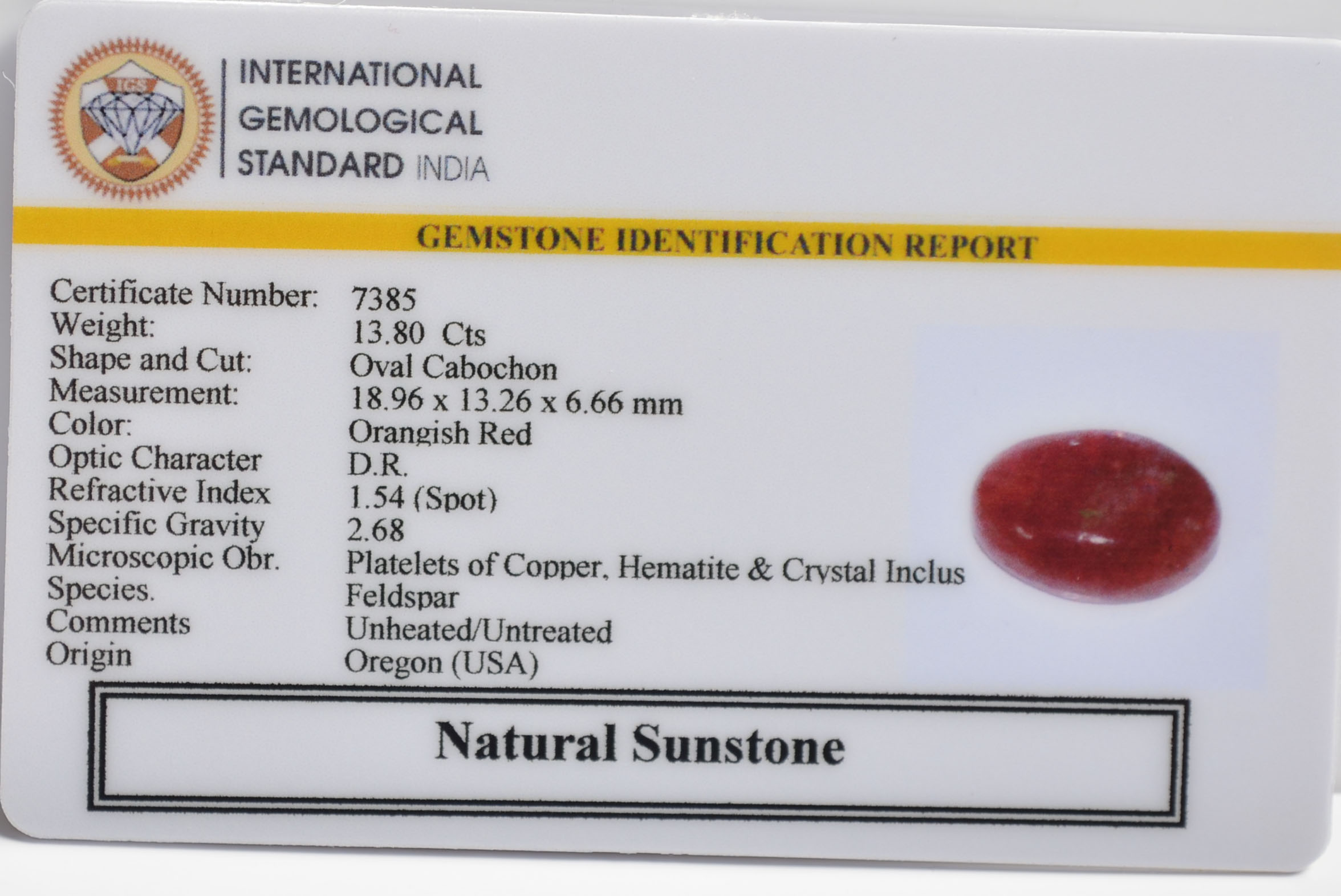 SUN263 2 SUNSTONE 13.8 Ct.