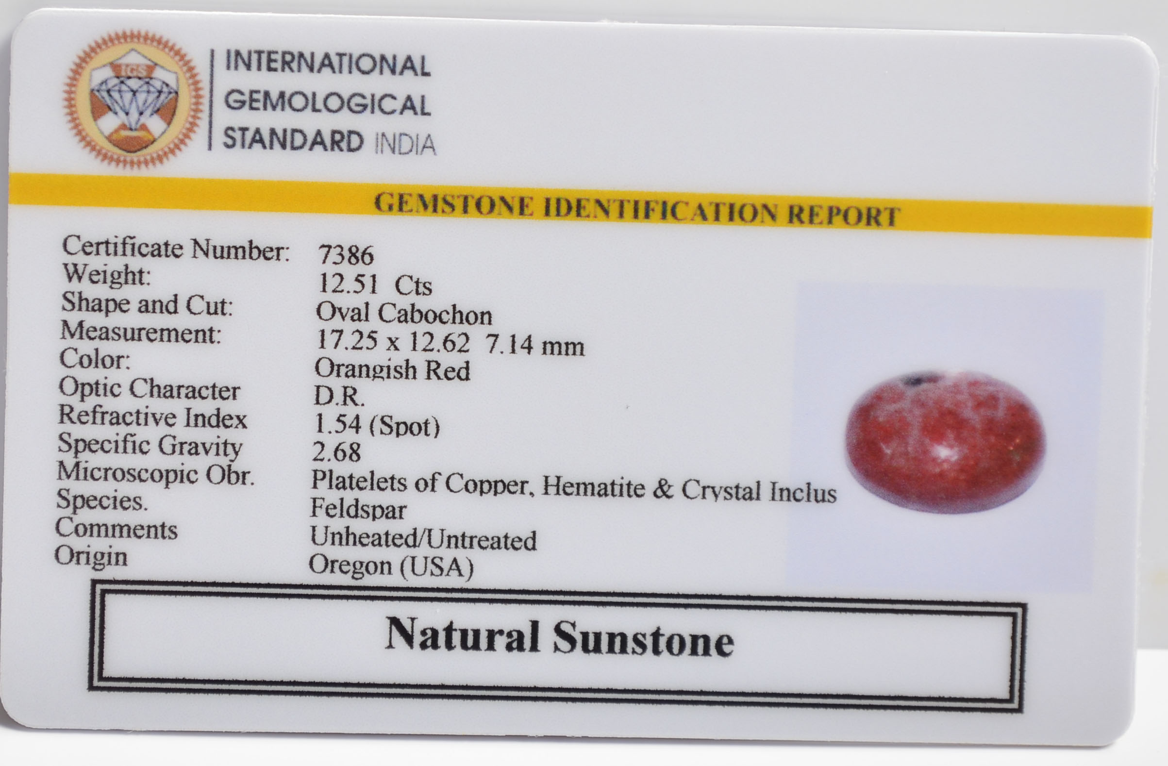 SUN264 2 SUNSTONE 12.51 Ct.
