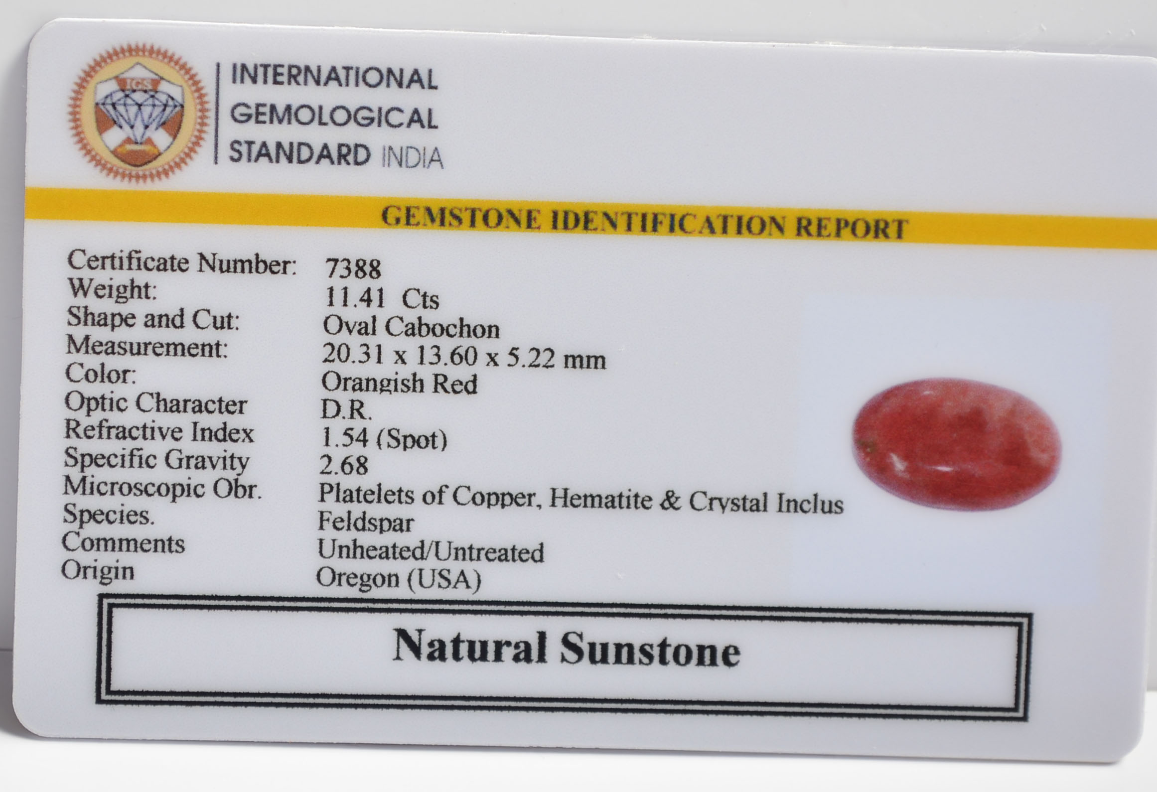 SUN266 2 SUNSTONE 11.41 Ct.