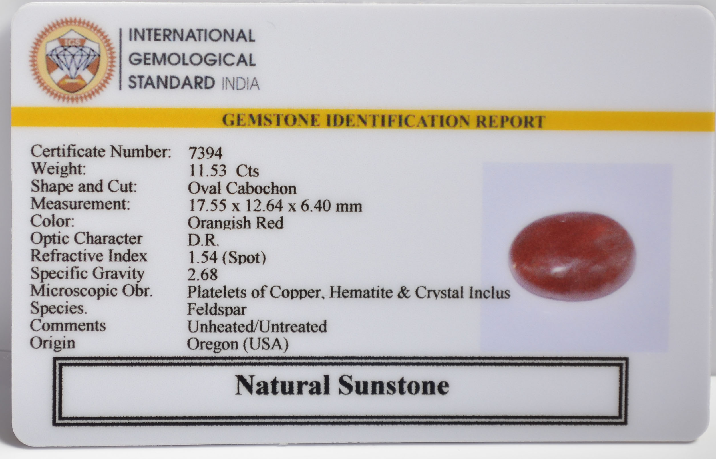 SUN272 2 SUNSTONE 11.53 Ct.