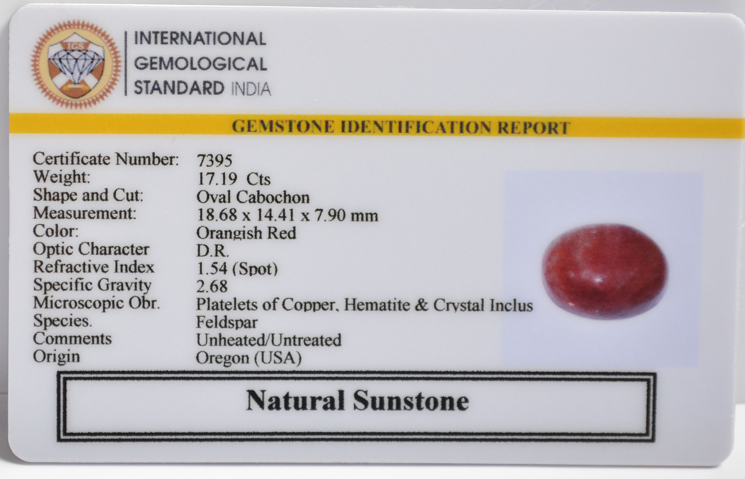 SUN273 2 SUNSTONE 17.19 Ct.