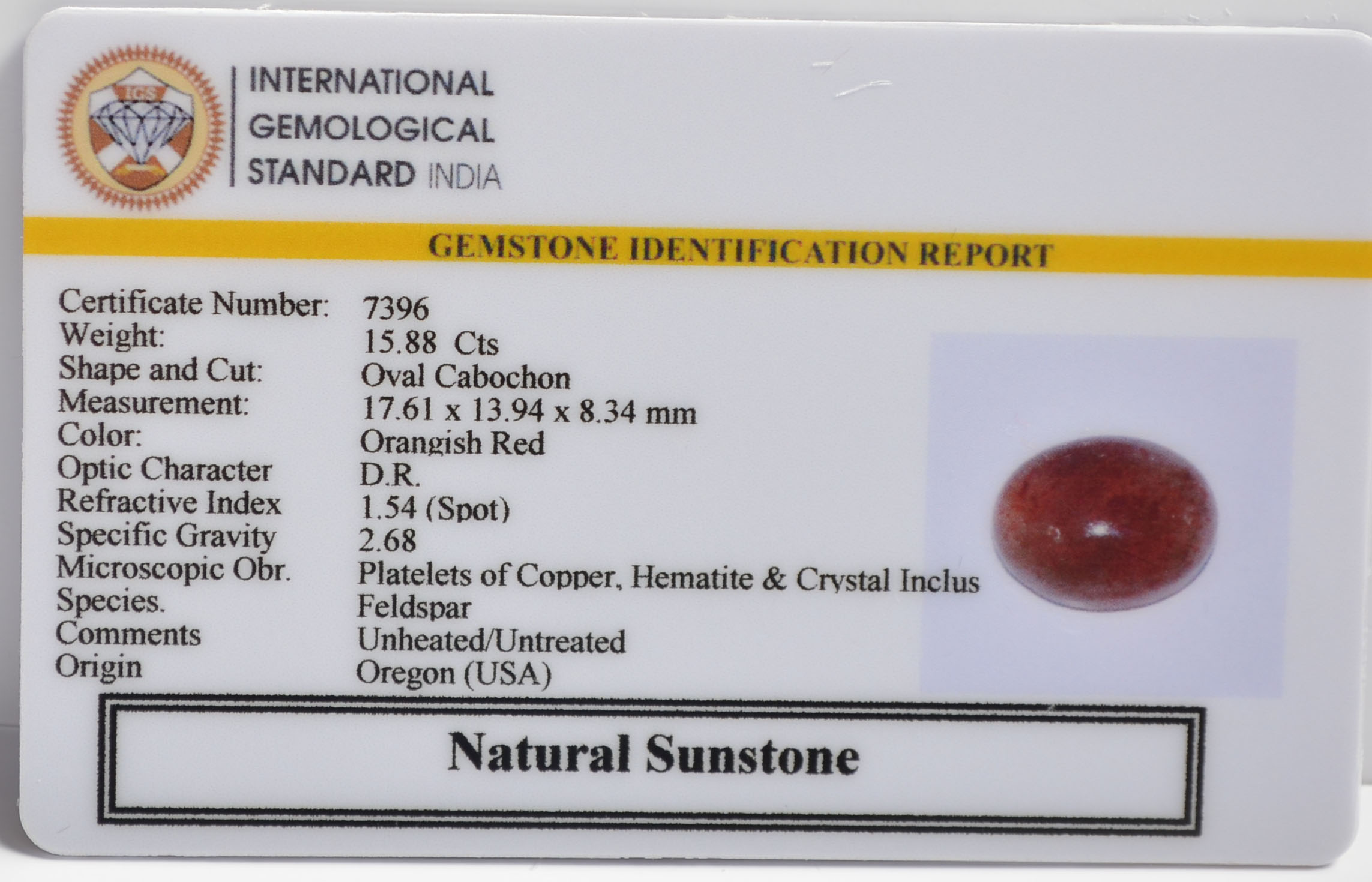 SUN274 2 SUNSTONE 15.88 Ct.