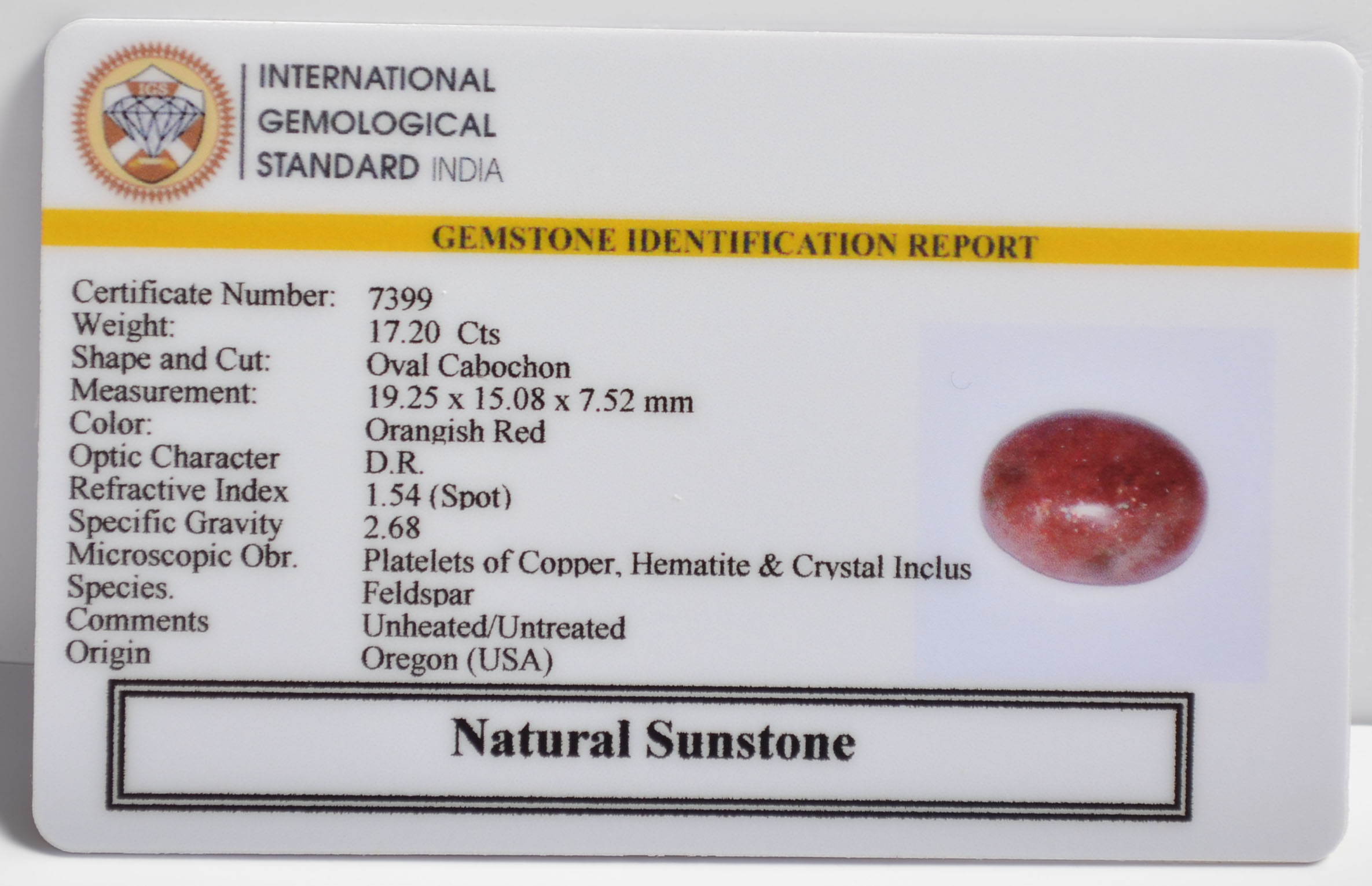 SUN277 2 SUNSTONE 17.2 Ct.