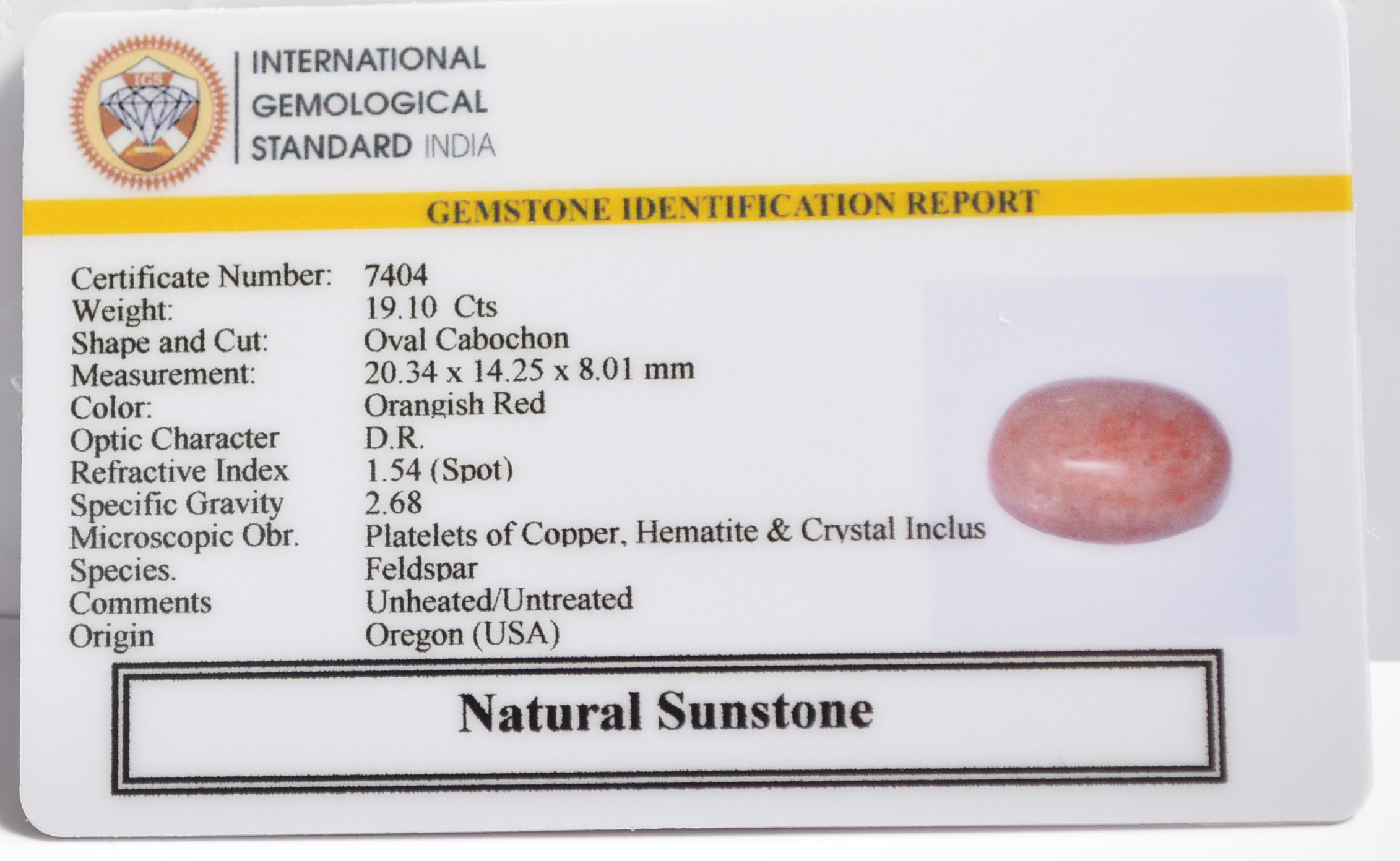 SUN282 2 SUNSTONE 19.1 Ct.