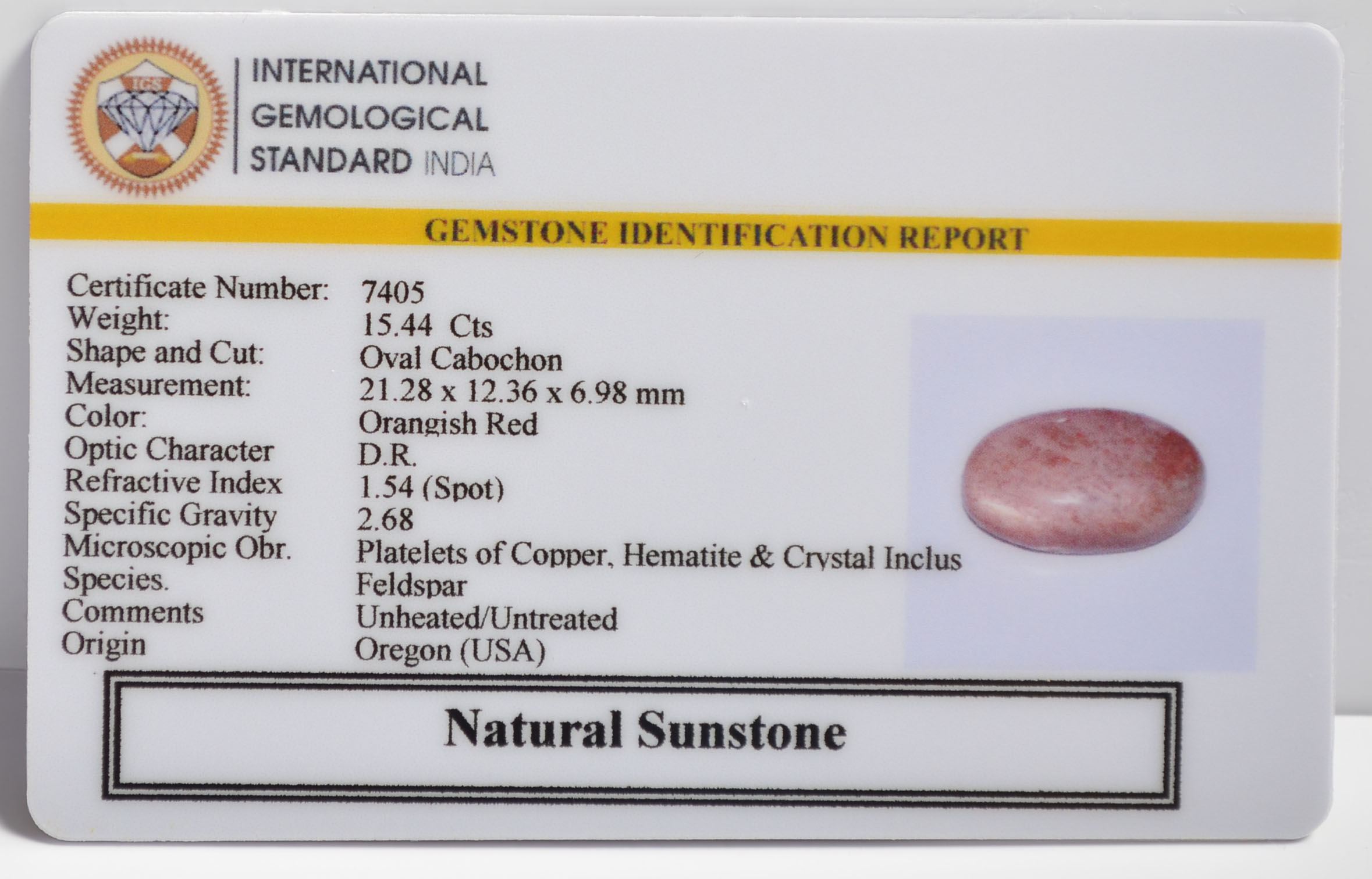 SUN283 2 SUNSTONE 15.44 Ct.