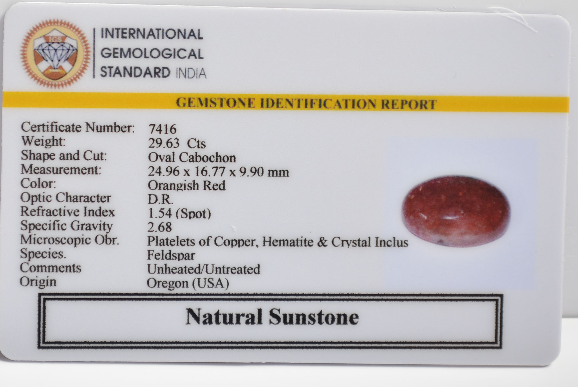 SUN294 2 SUNSTONE 29.63 Ct.
