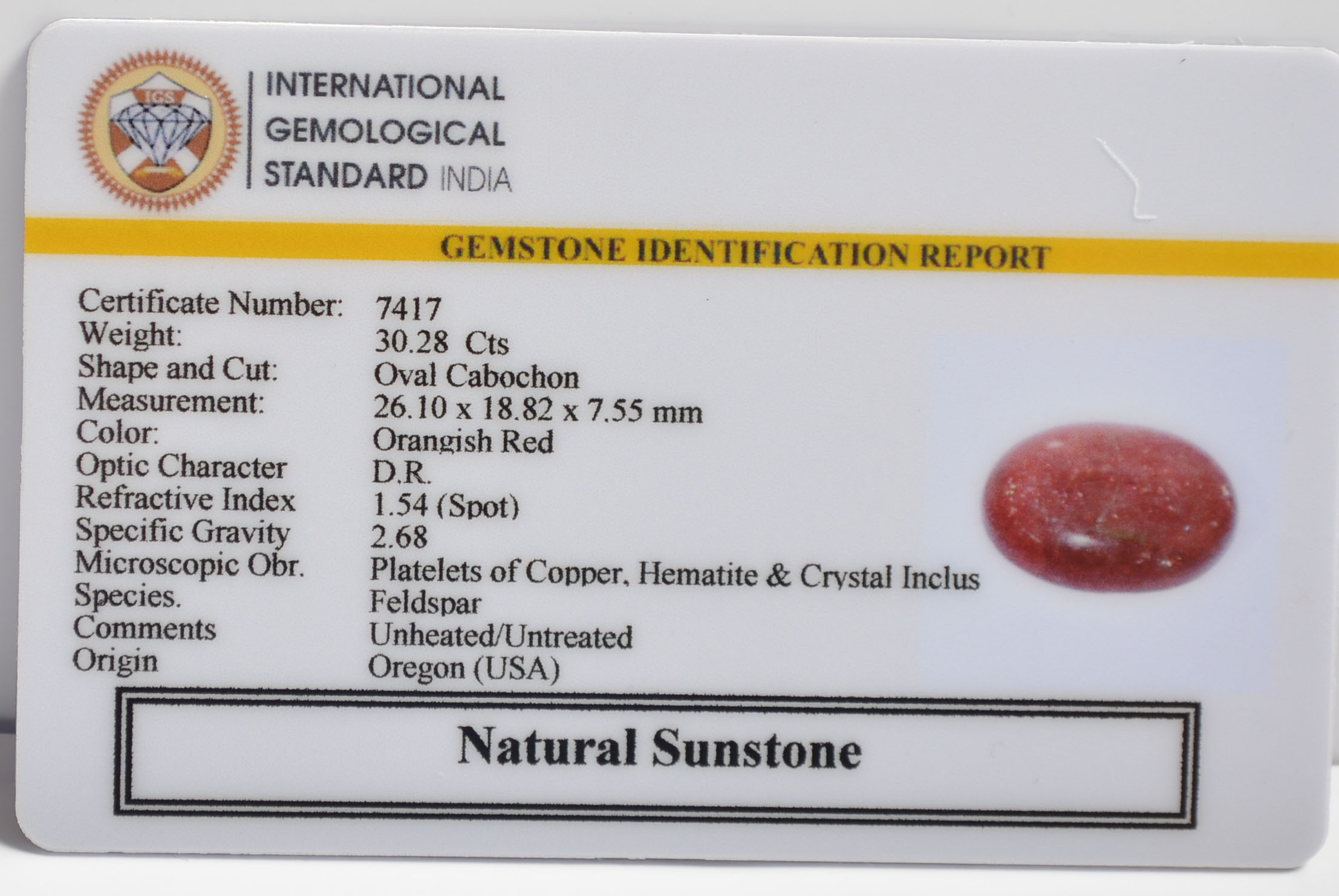 SUN295 2 SUNSTONE 30.28 Ct.