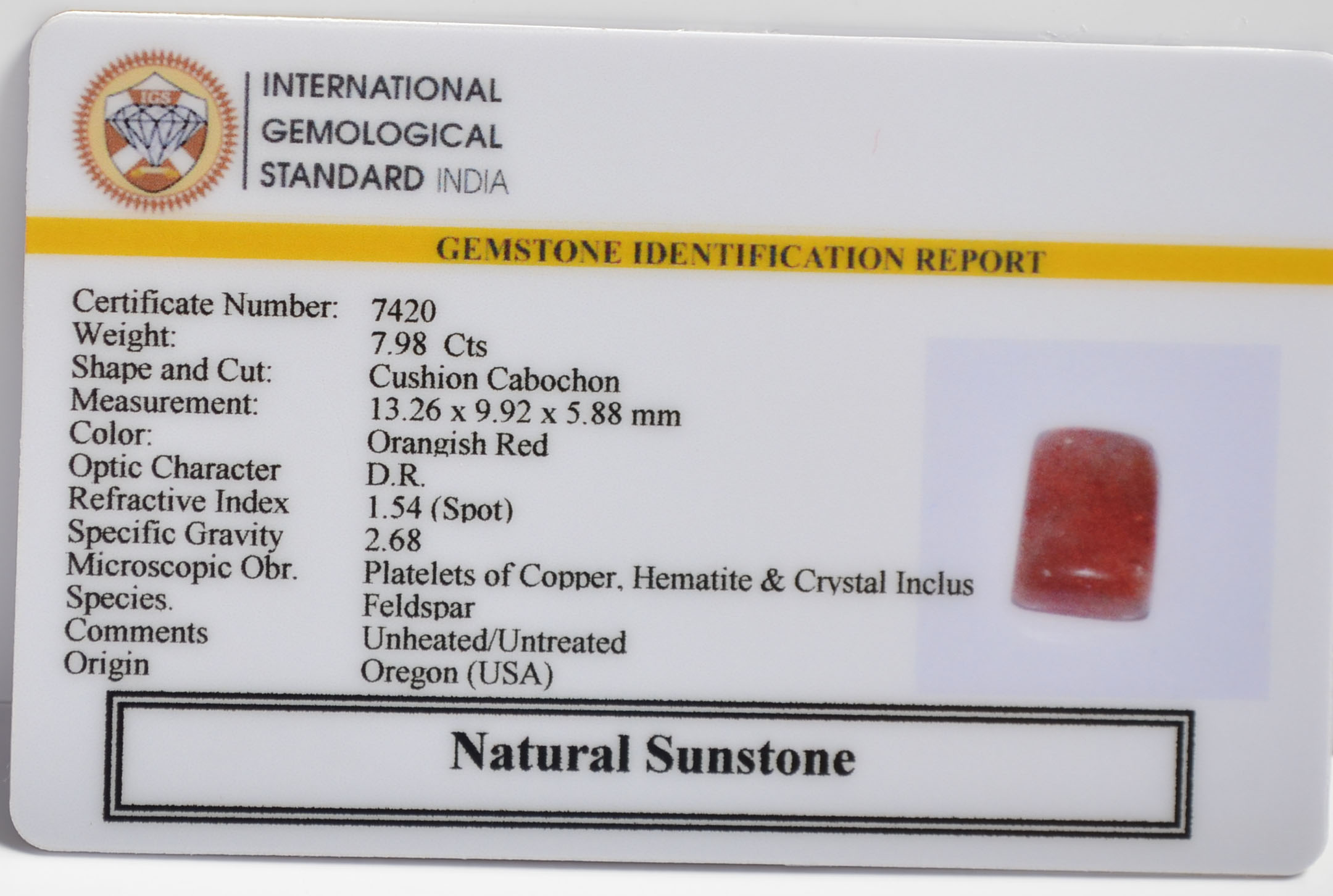 SUN298 2 SUNSTONE 7.98 Ct.