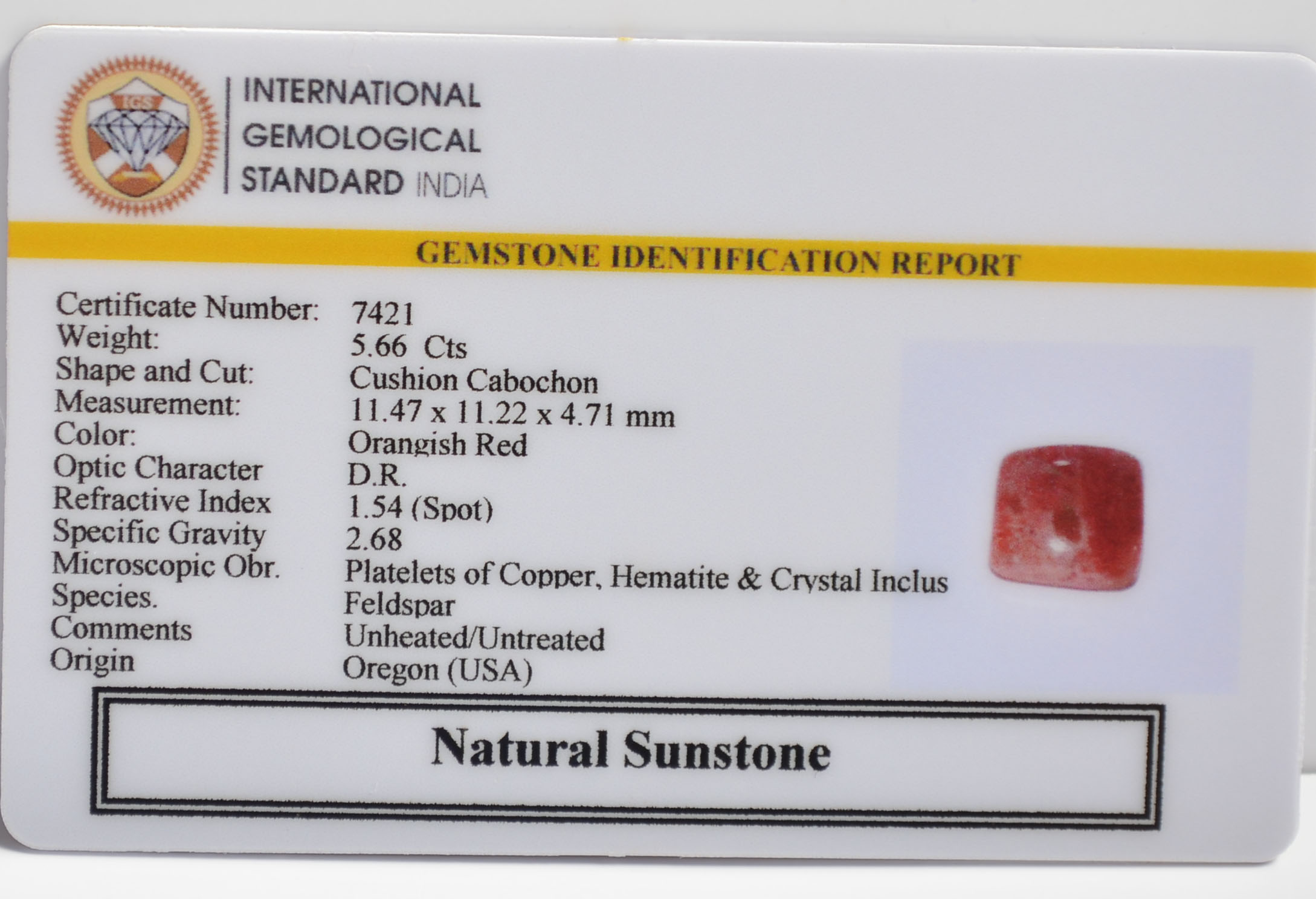 SUN299 2 SUNSTONE 5.66 Ct.