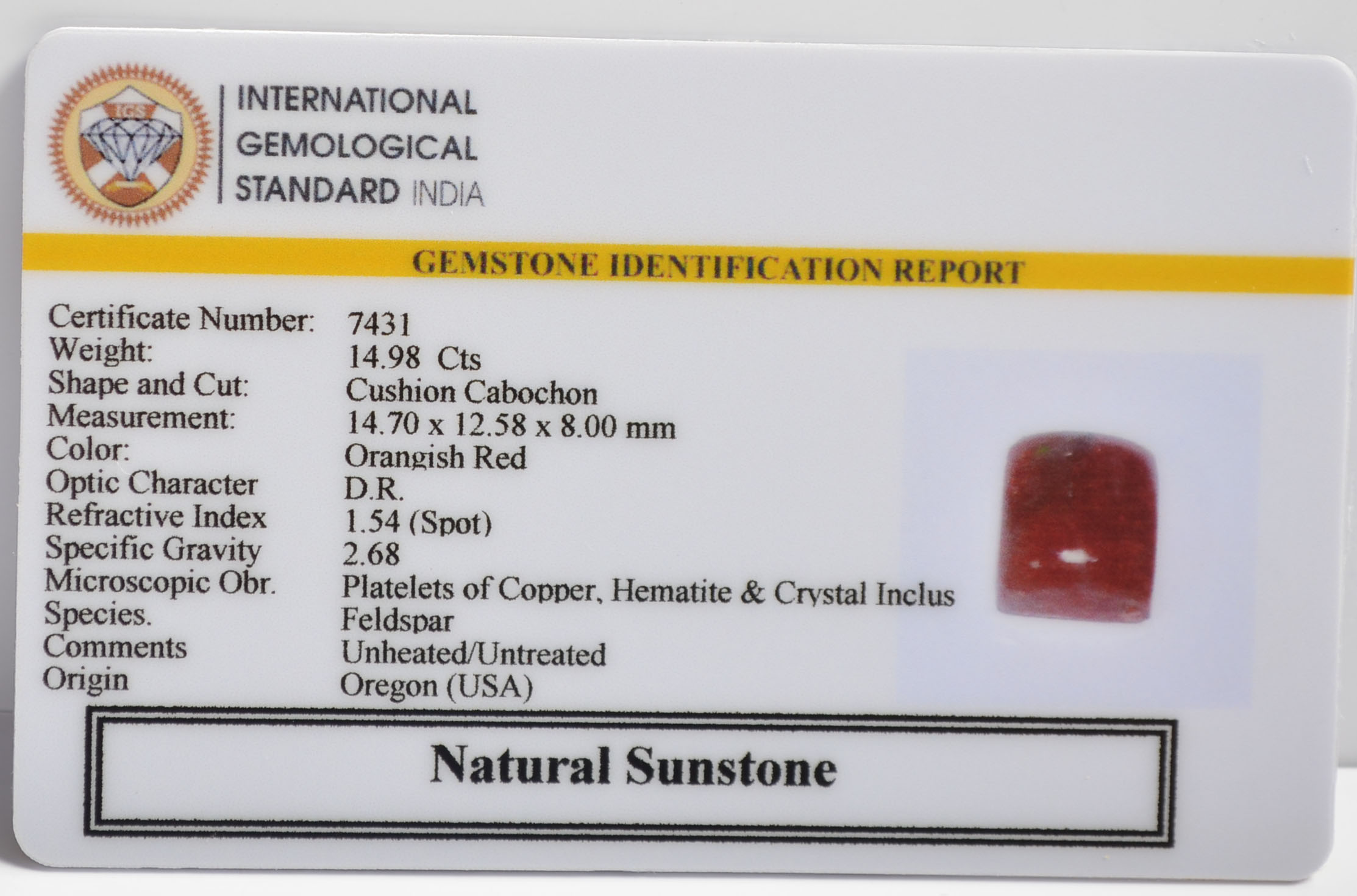 SUN309 2 SUNSTONE 14.98 Ct.