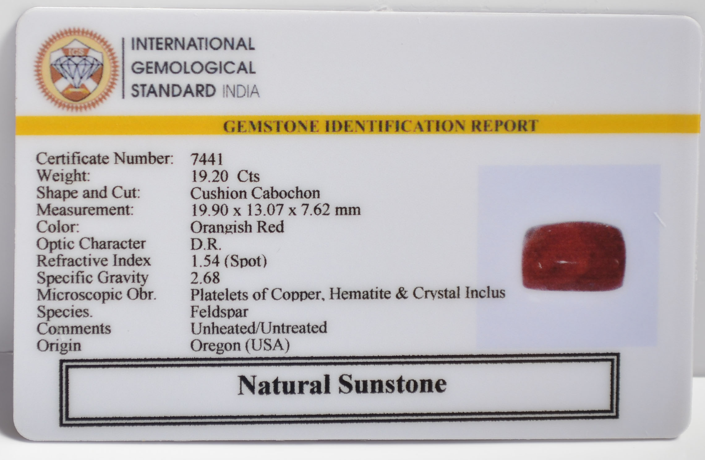 SUN319 2 SUNSTONE 19.2 Ct.