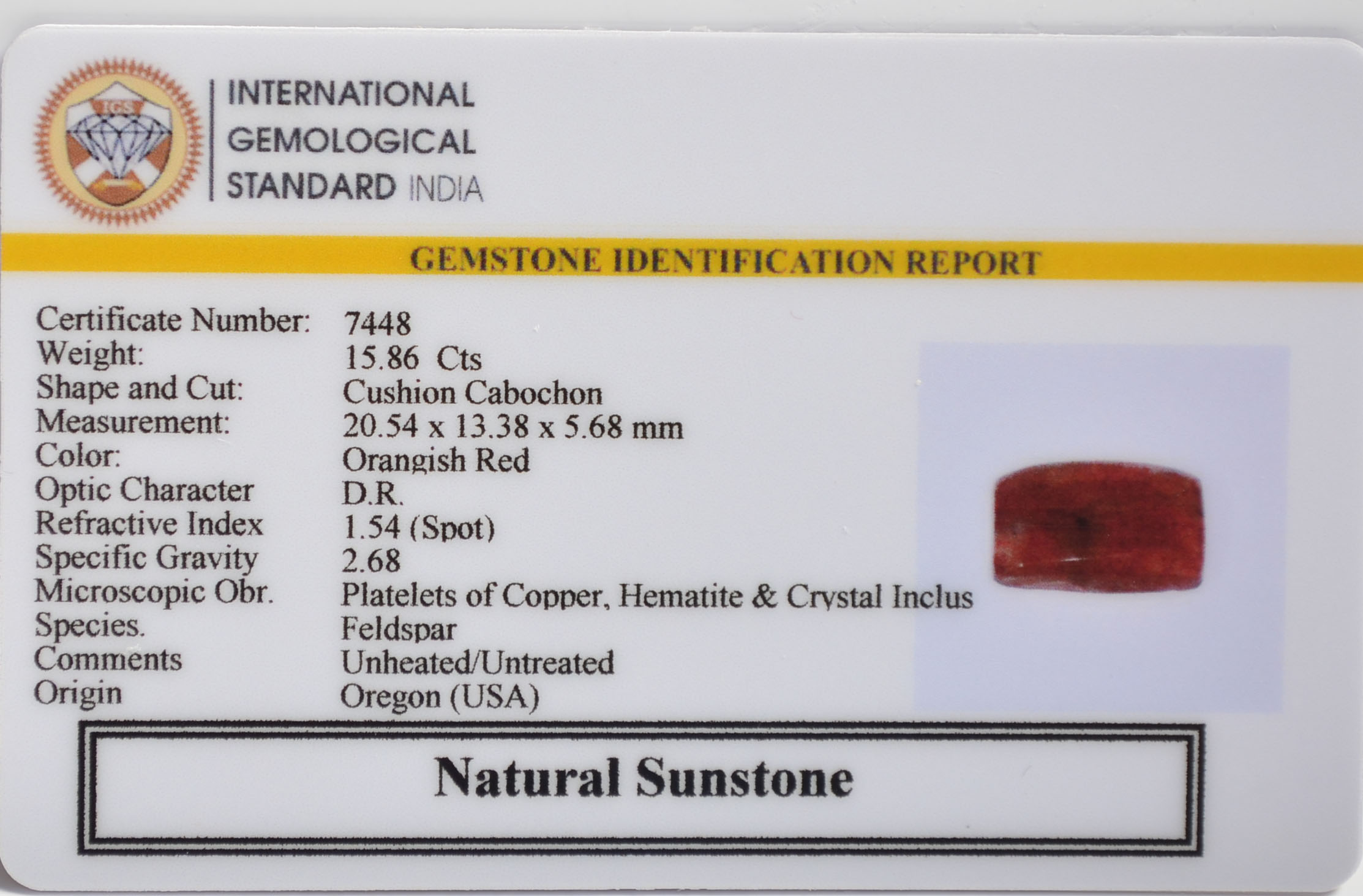 SUN326 2 SUNSTONE 15.86 Ct.