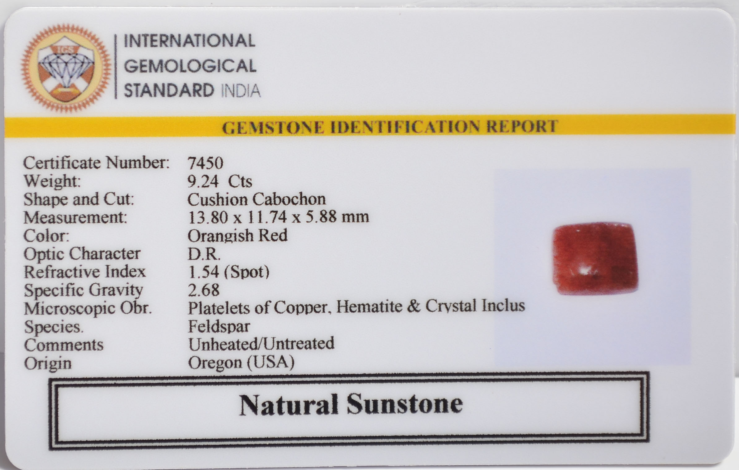 SUN328 2 SUNSTONE 9.24 Ct.