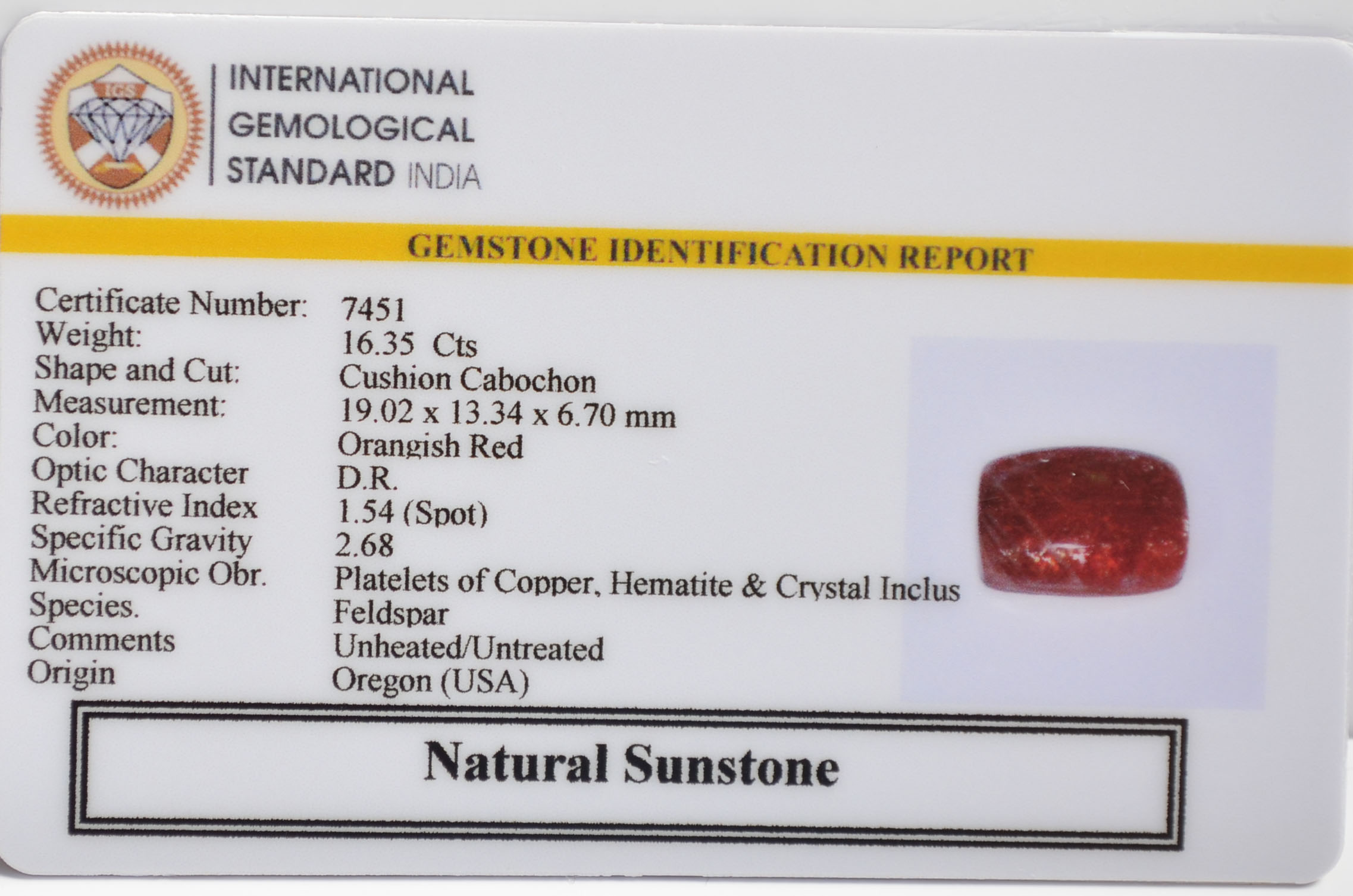 SUN329 2 SUNSTONE 16.35 Ct.