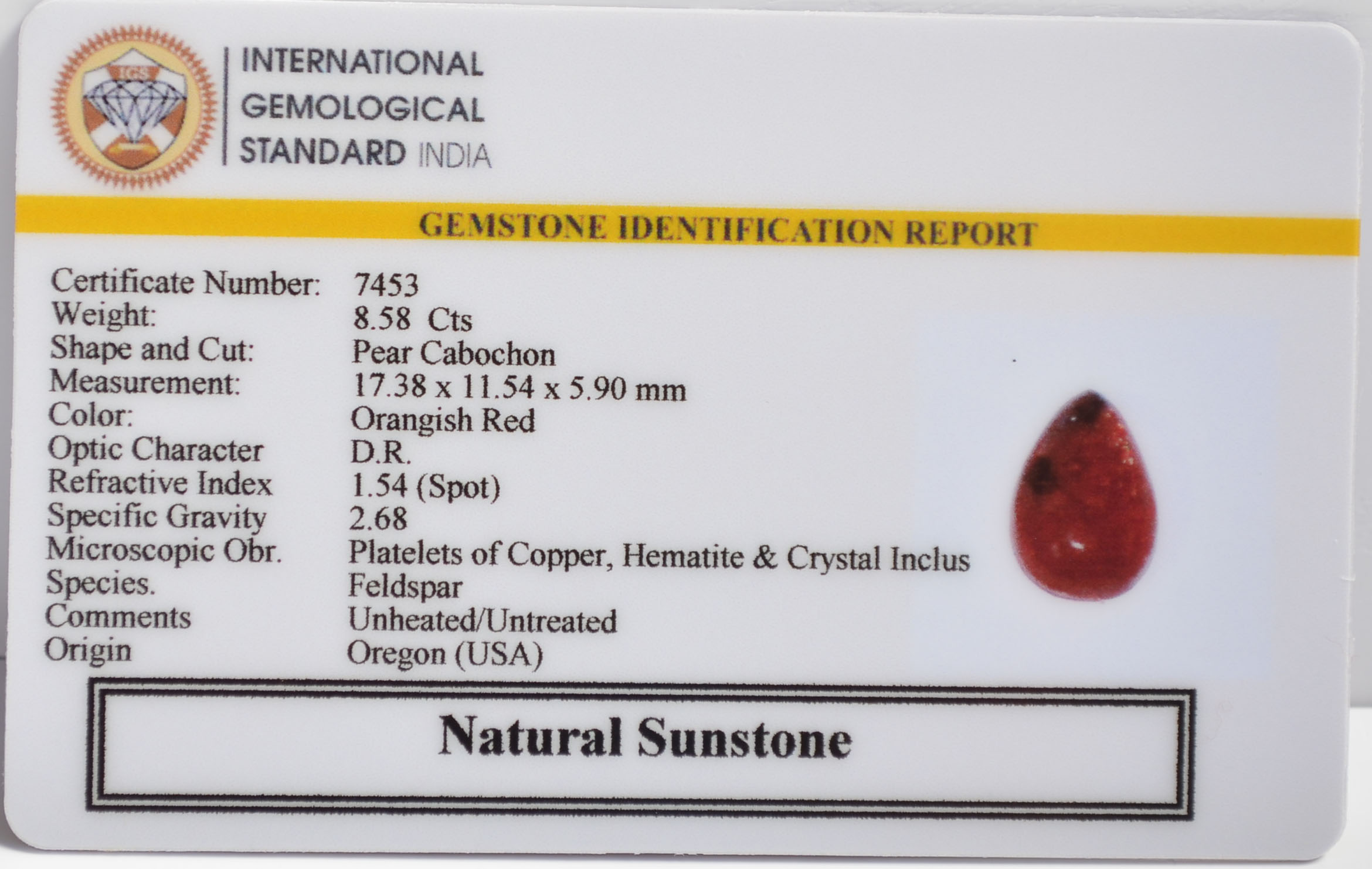 SUN331 2 SUNSTONE 8.58 Ct.