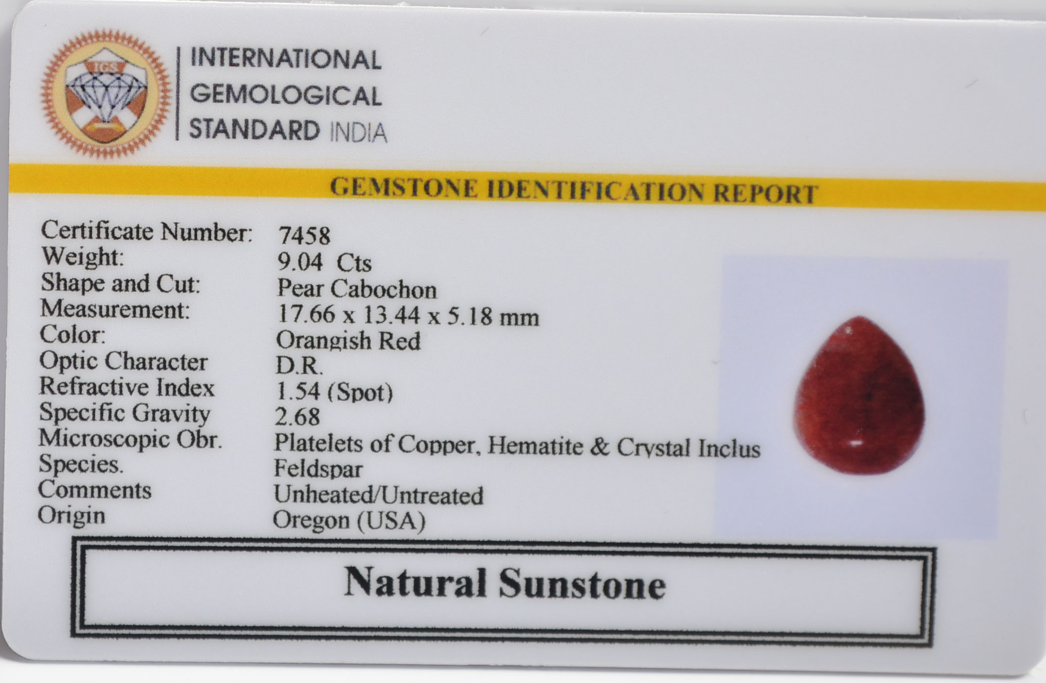 SUN336 2 SUNSTONE 9.04 Ct.