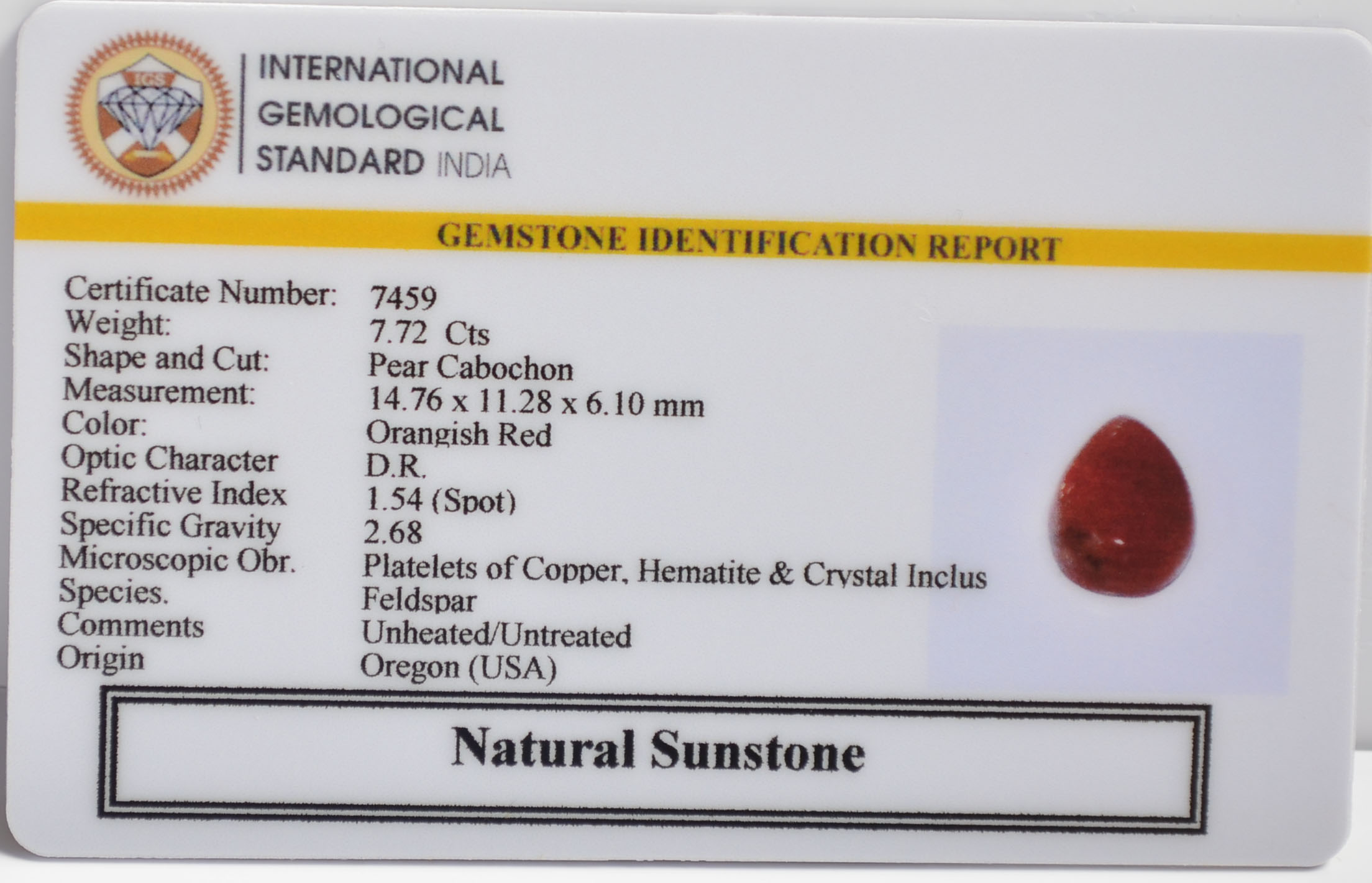 SUN337 2 SUNSTONE 7.72 Ct.