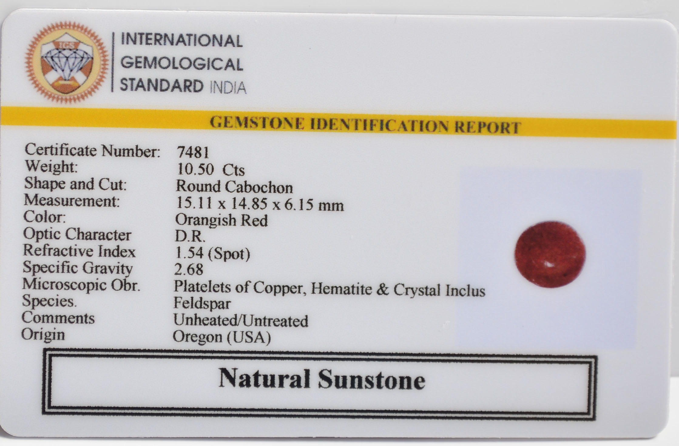 SUNSTONE 10.5 Ct. 3 SUN359 2 SUNSTONE 10.5 Ct.